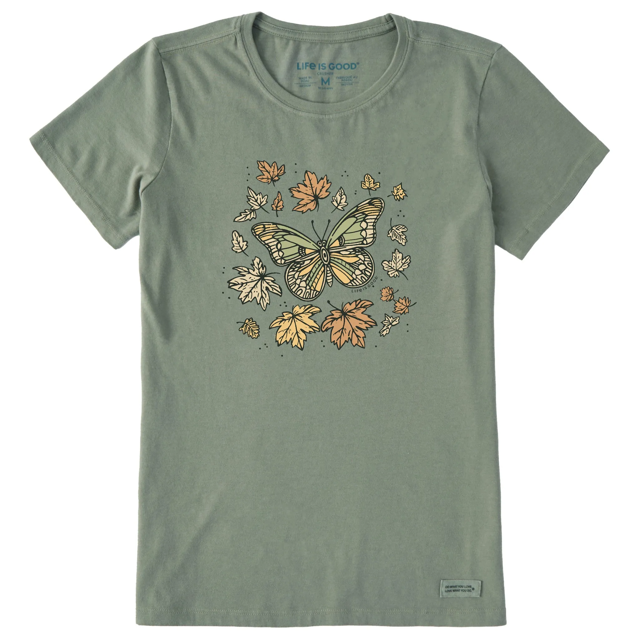 Women's Butterfly in Fall Short Sleeve Crusher Tee Life is Good