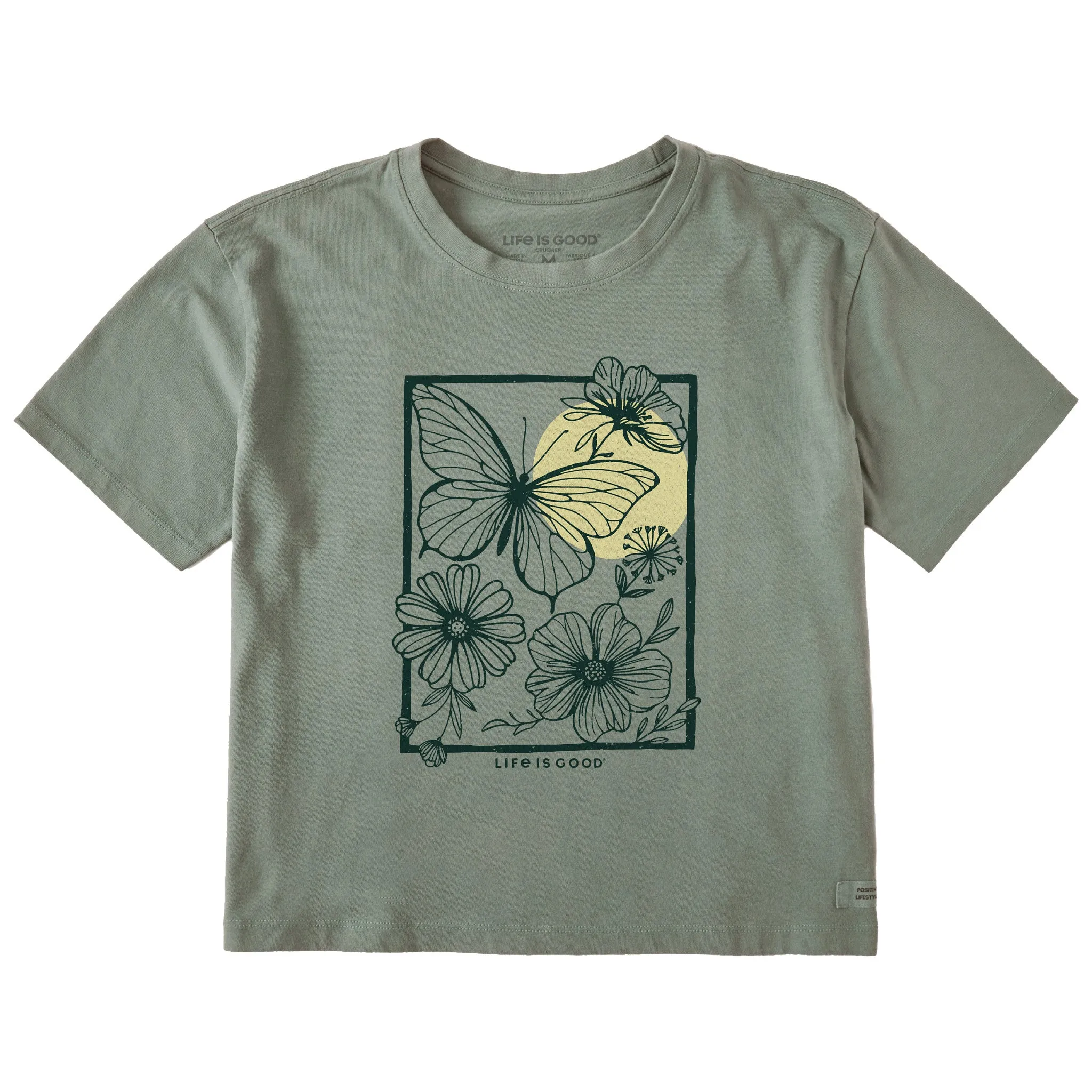 Women's Butterfly Medley Short Sleeve Crusher Boxy Tee Life is Good