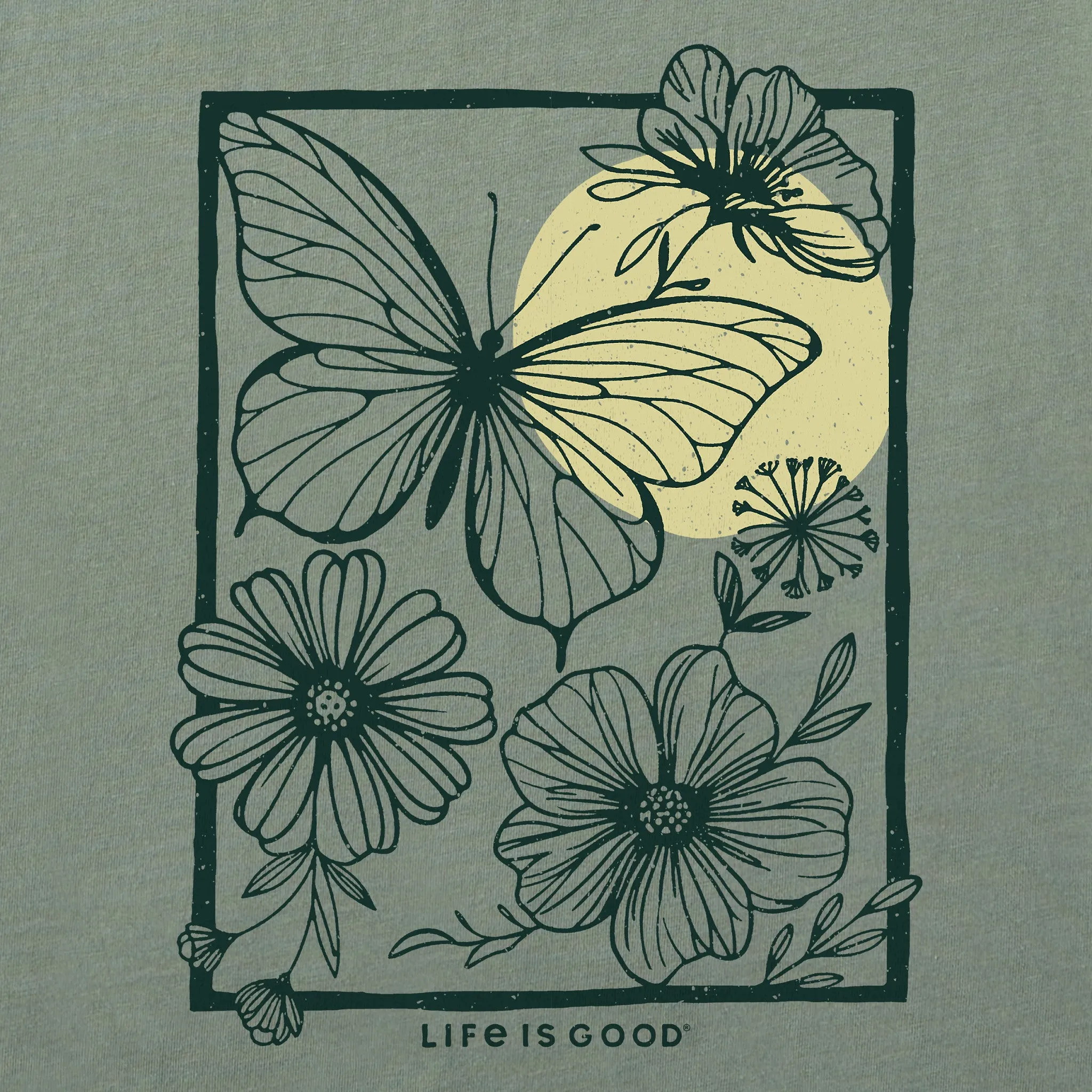 Women's Butterfly Medley Short Sleeve Crusher Boxy Tee Life is Good