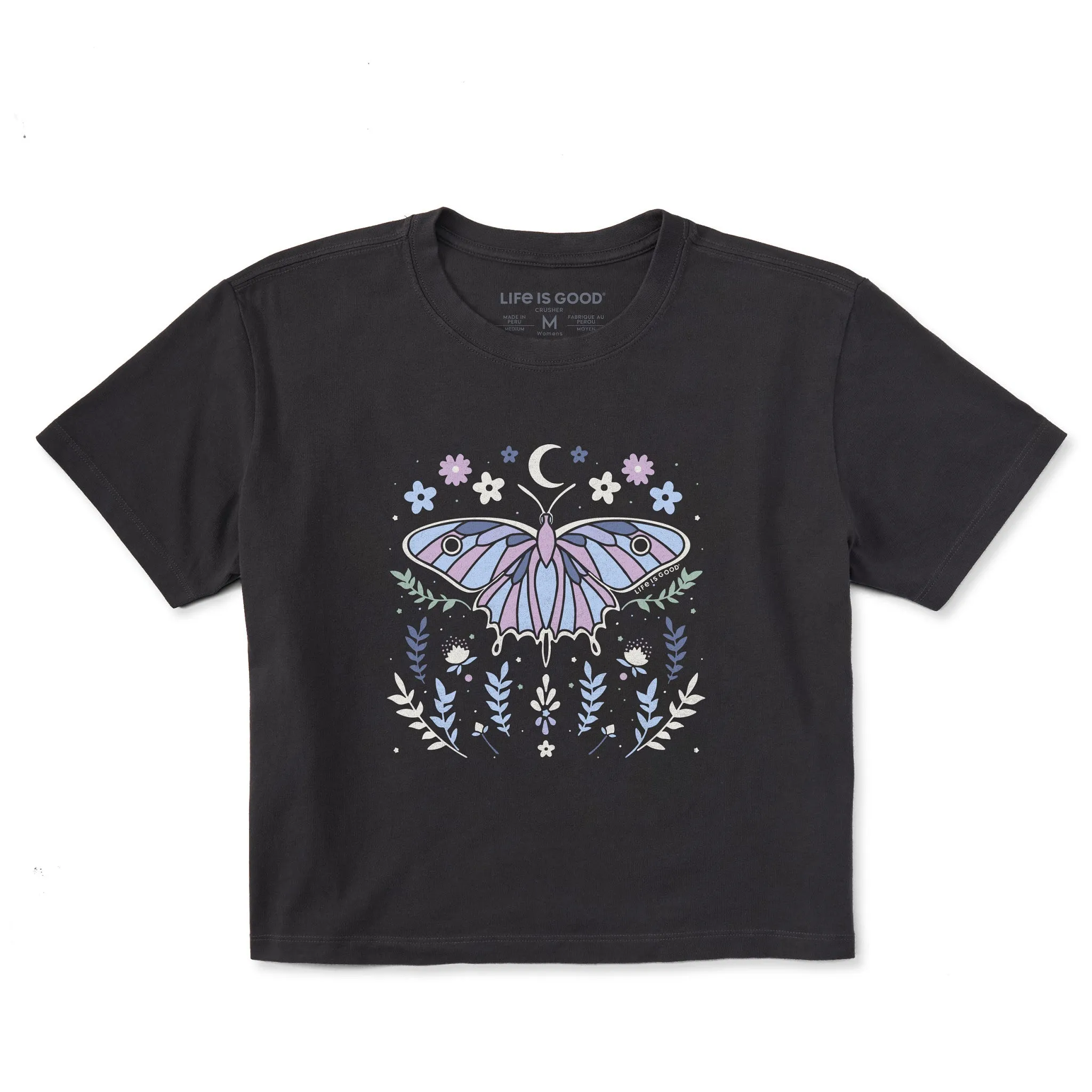 Women's Butterfly Wildflowers Short Sleeve Crusher Boxy Tee Life is Good