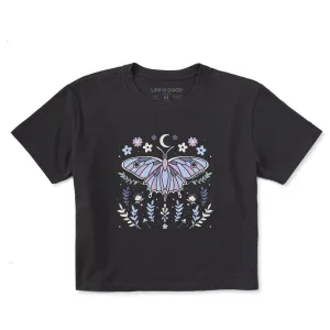 Women's Butterfly Wildflowers Short Sleeve Crusher Boxy Tee Life is Good
