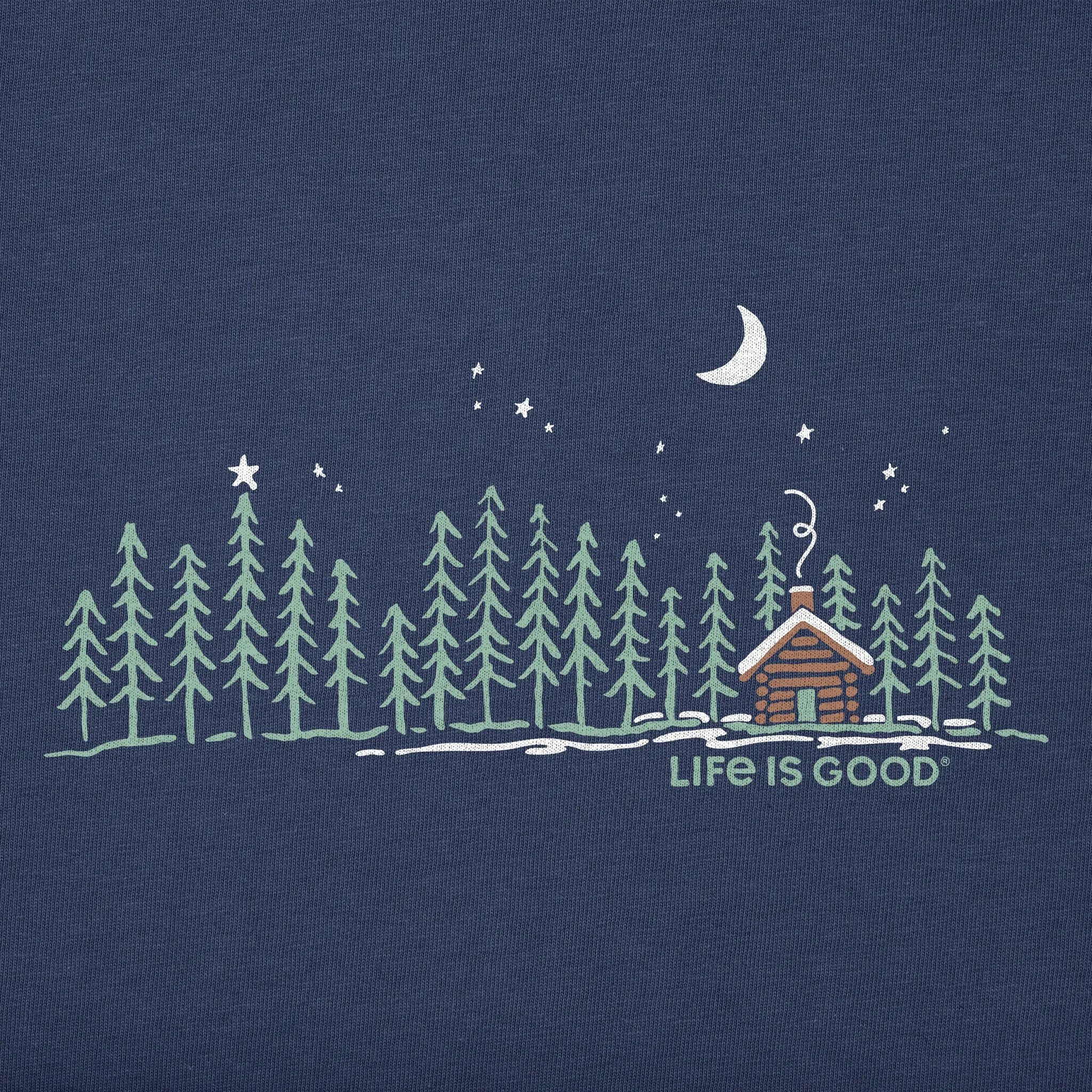 Women's Cabin Landscape Long Sleeve Crusher Vee Life is Good