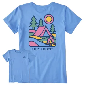 Women's Campfire Scene Short Sleeve Tee Life is Good