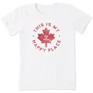 Women's Canada is my Happy Place Short Sleeve Tee Life is Good