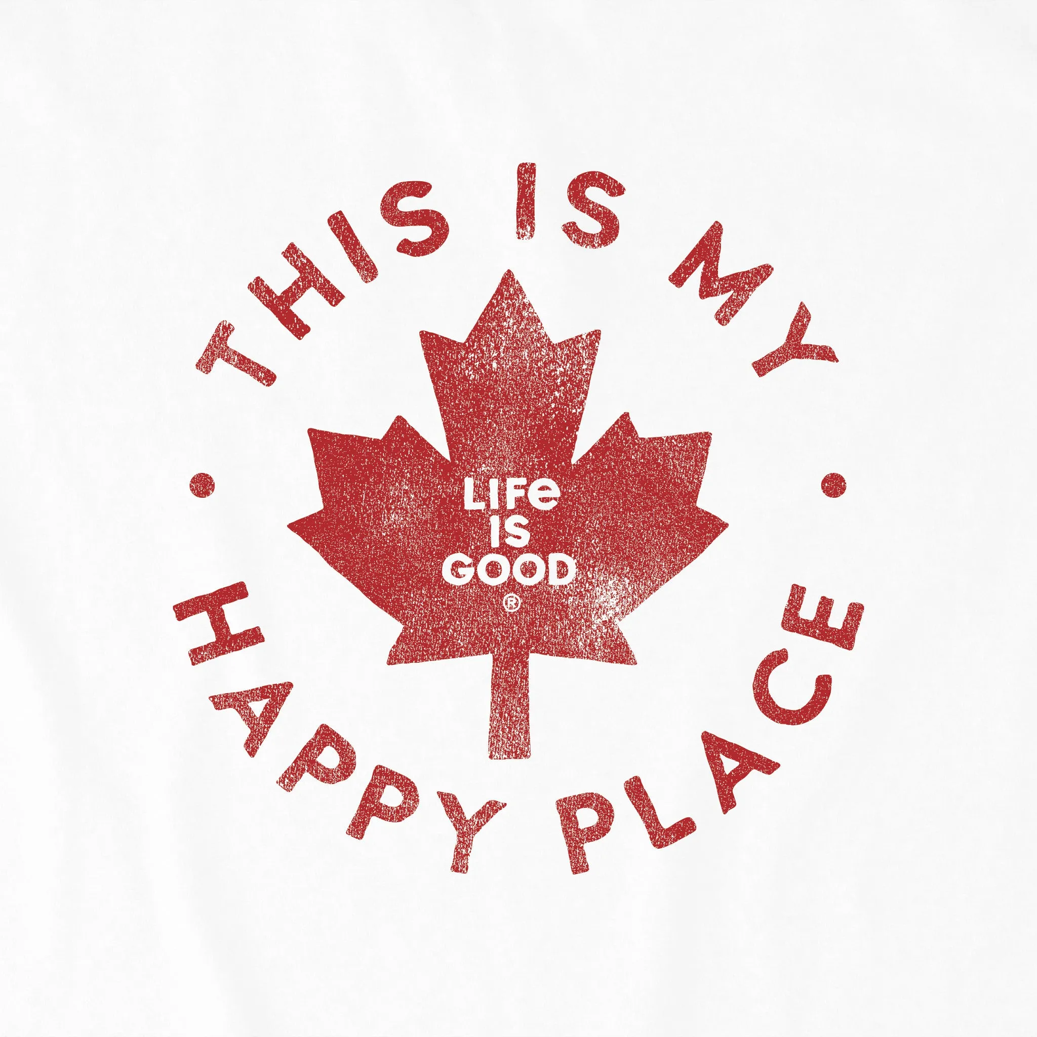 Women's Canada is my Happy Place Short Sleeve Tee Life is Good