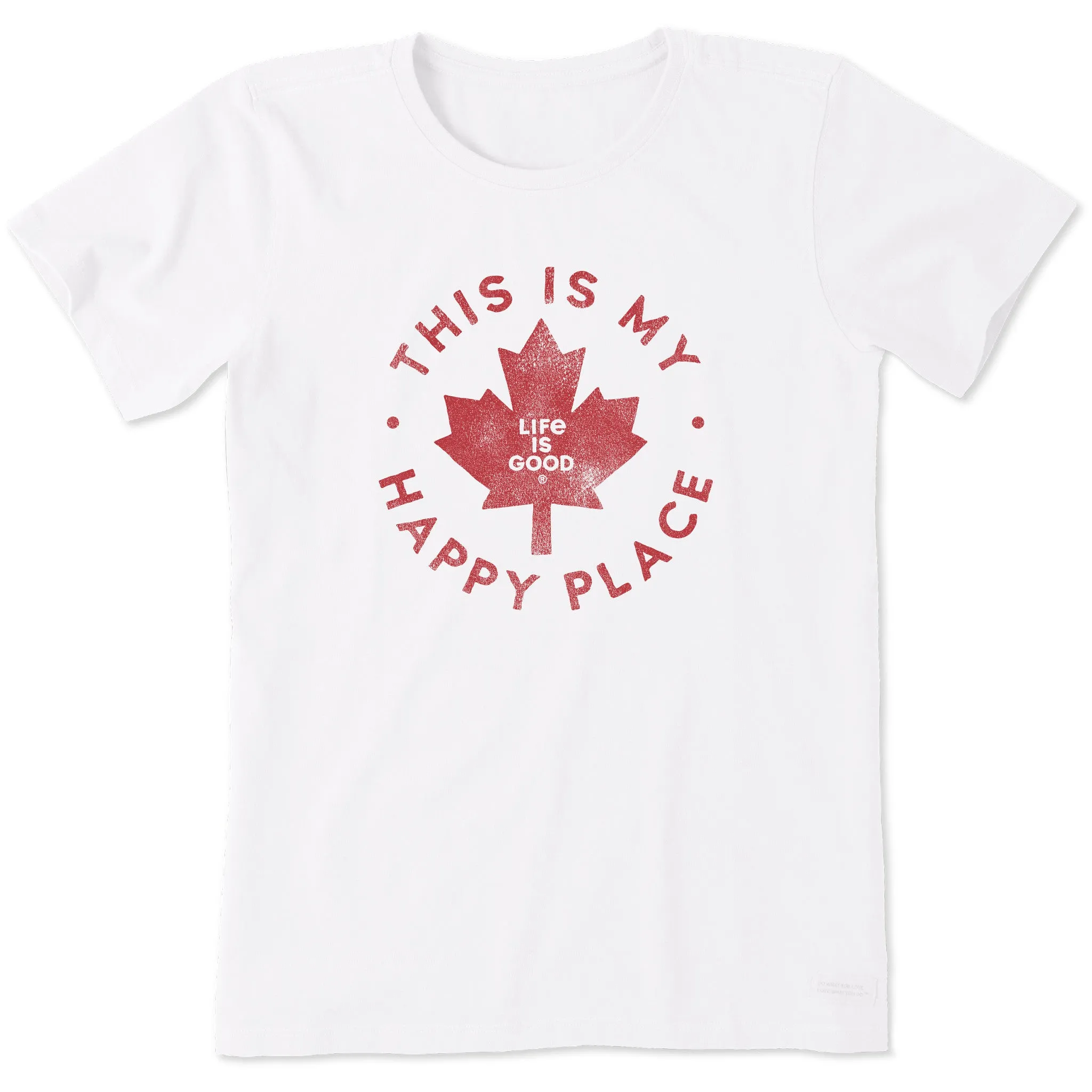 Women's Canada is my Happy Place Short Sleeve Tee Life is Good