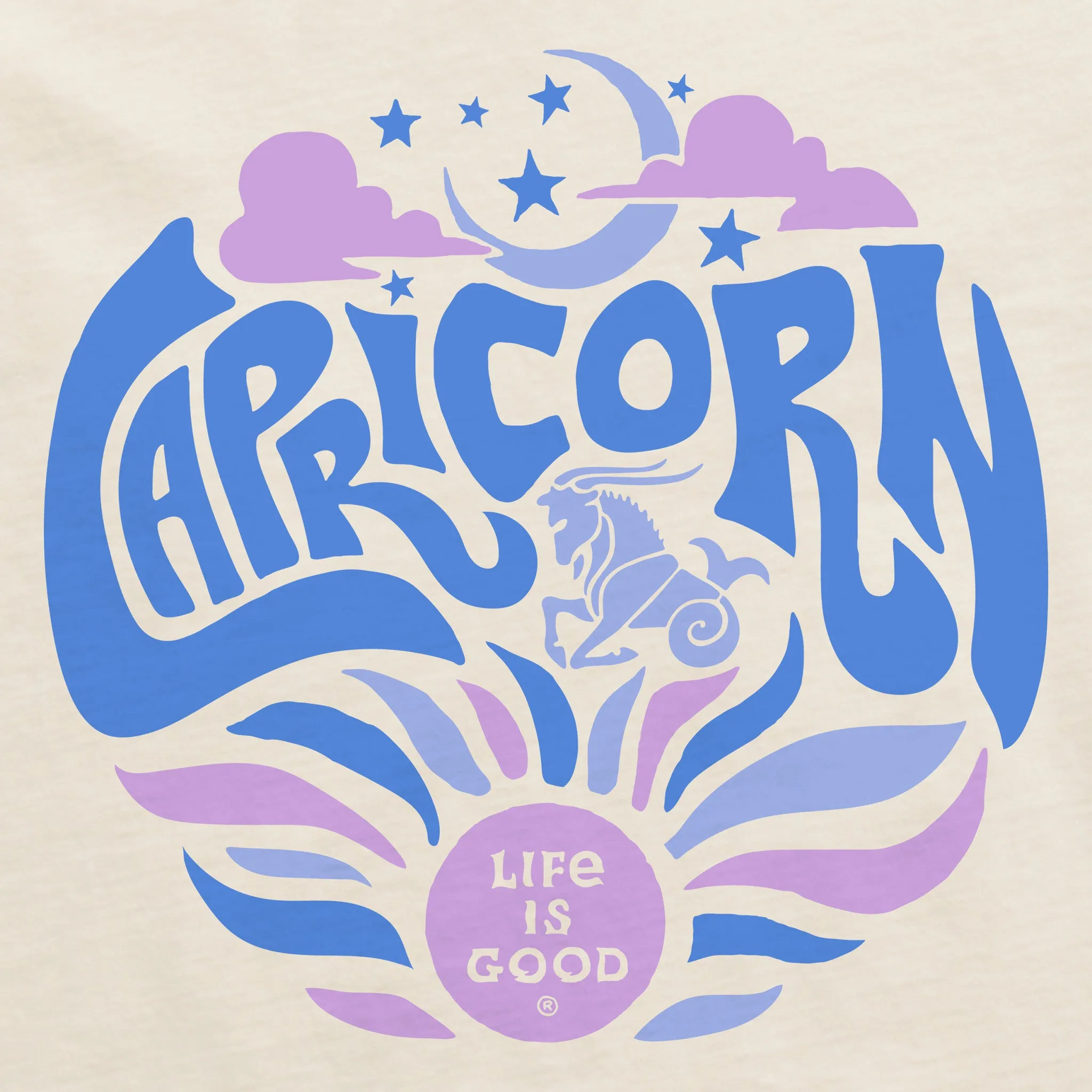 Women's Capricorn Zodiac Vibes Short Sleeve Crusher Boxy Tee Life is Good