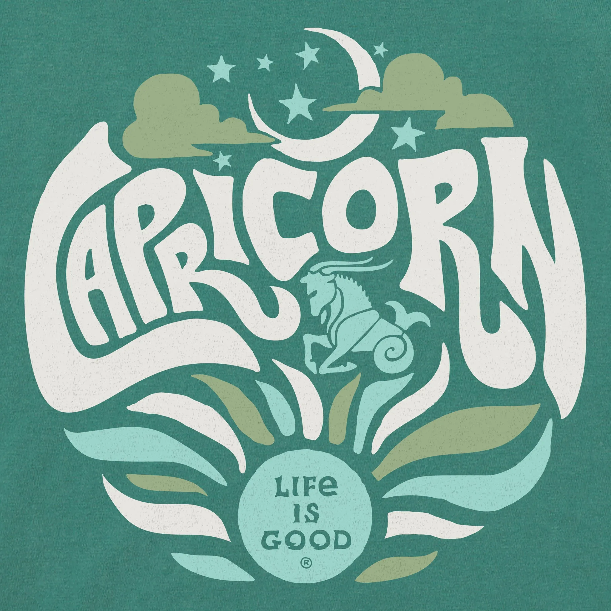 Women's Capricorn Zodiac Vibes Short Sleeve Crusher Boxy Tee Life is Good