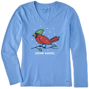 Women's Cardinal Snow Angel Long Sleeve Crusher Vee Life is Good