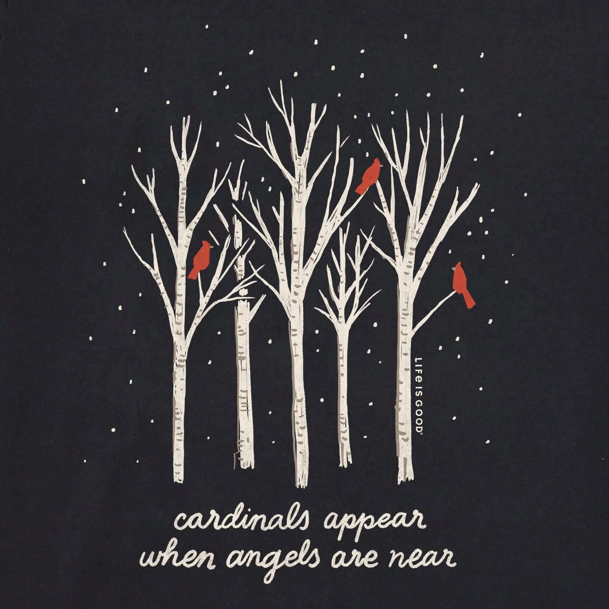 Women's Cardinals Appear Birch Trees Long Sleeve Crusher Vee Life is Good