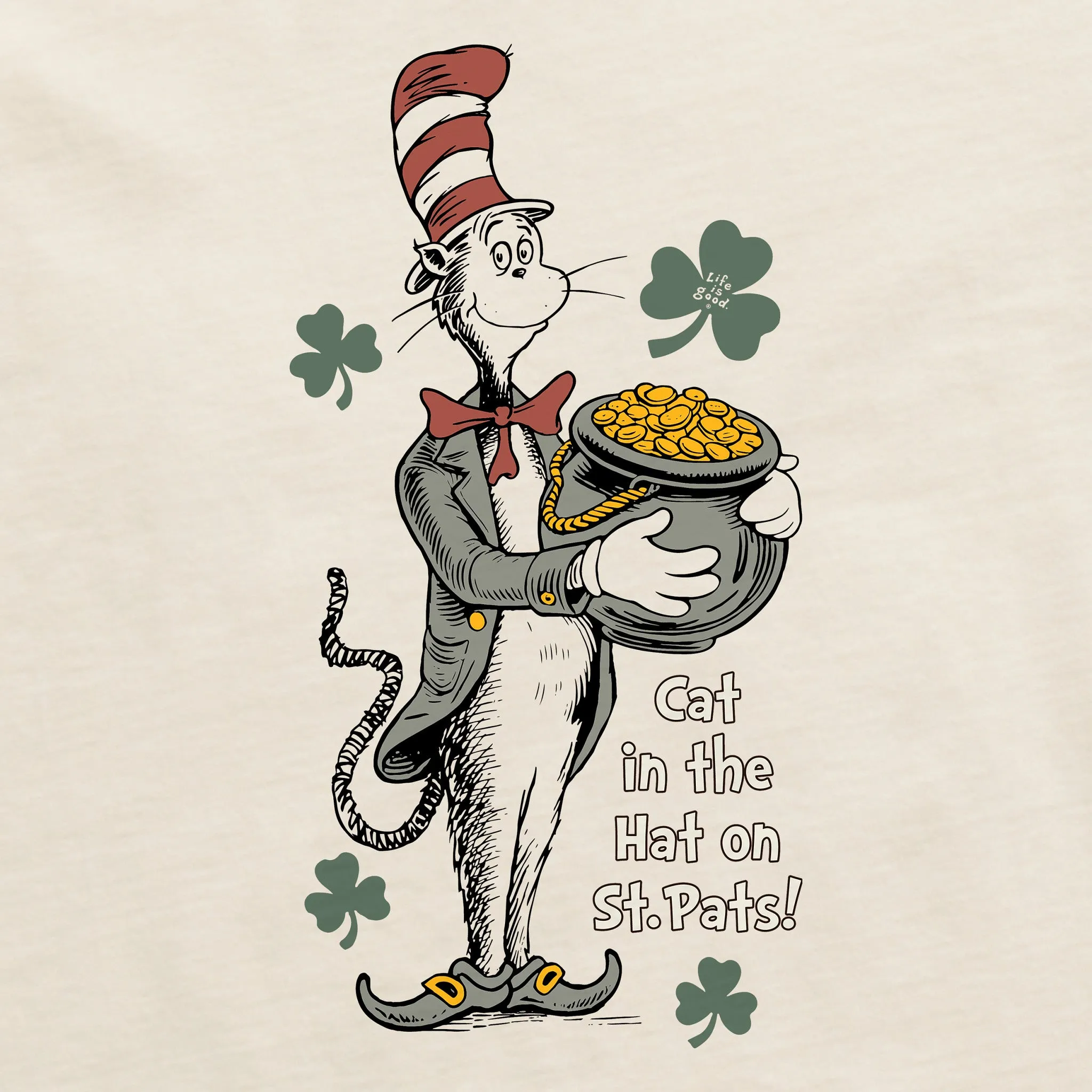 Women's Cat in the Hat on St. Pat's Short Sleeve Crusher Tee Life is Good