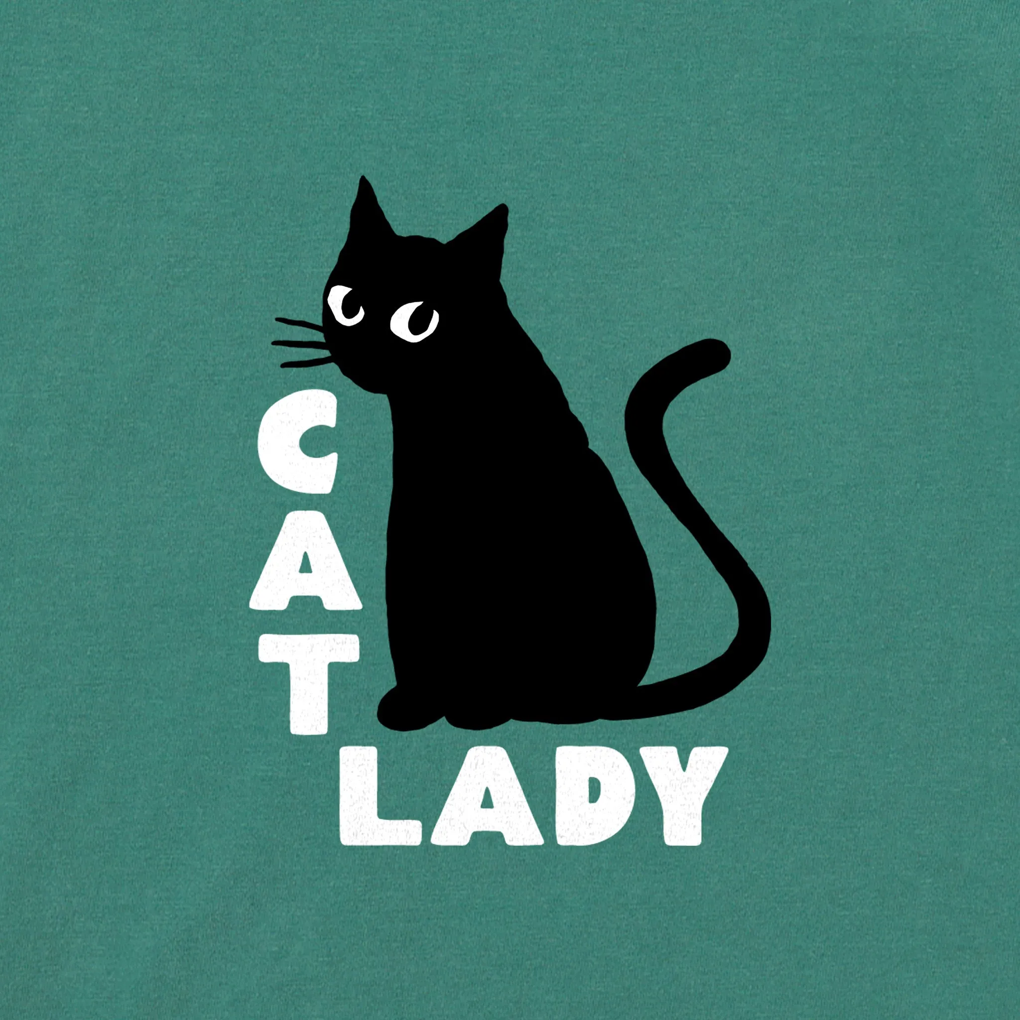 Women's Cat Lady Mini Long Sleeve Crusher Boxy Tee Life is Good