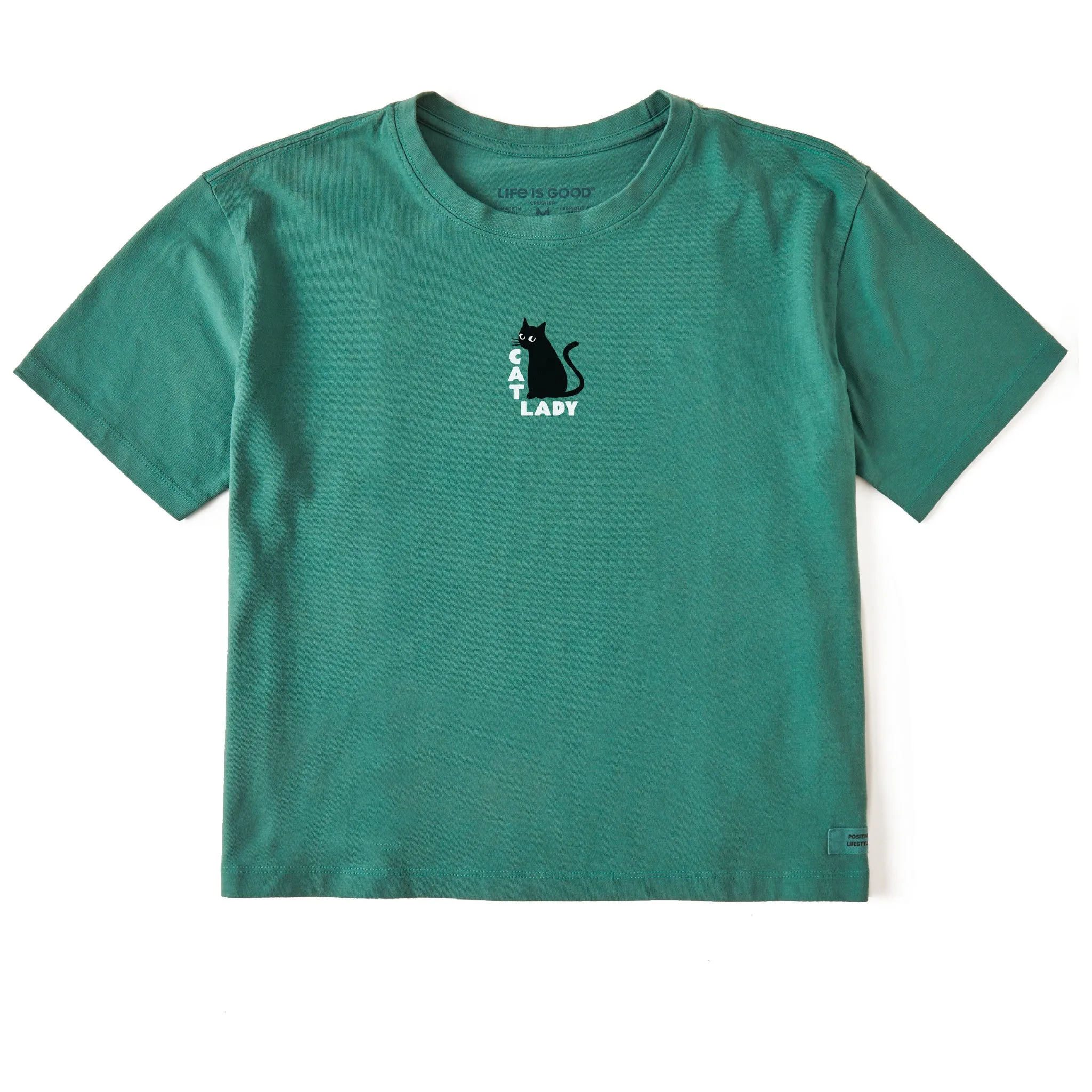 Women's Cat Lady Mini Short Sleeve Crusher Boxy Tee Life is Good