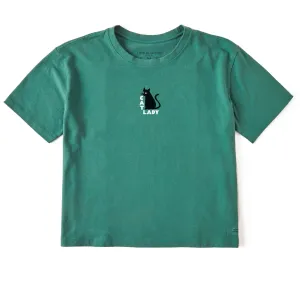 Women's Cat Lady Mini Short Sleeve Crusher Boxy Tee Life is Good