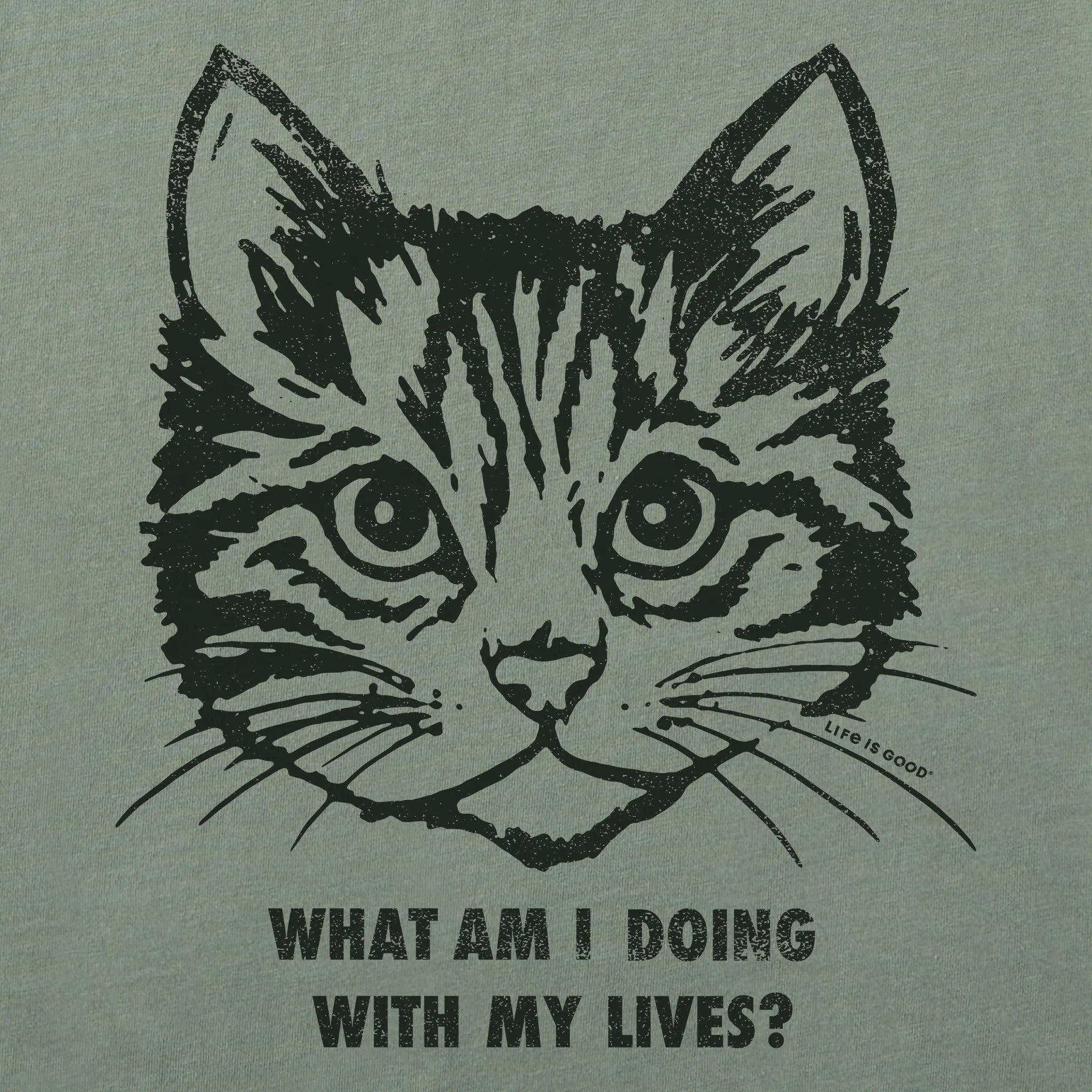 Women's Cat Lives Crusher-LITE Shrunken Tee Life is Good