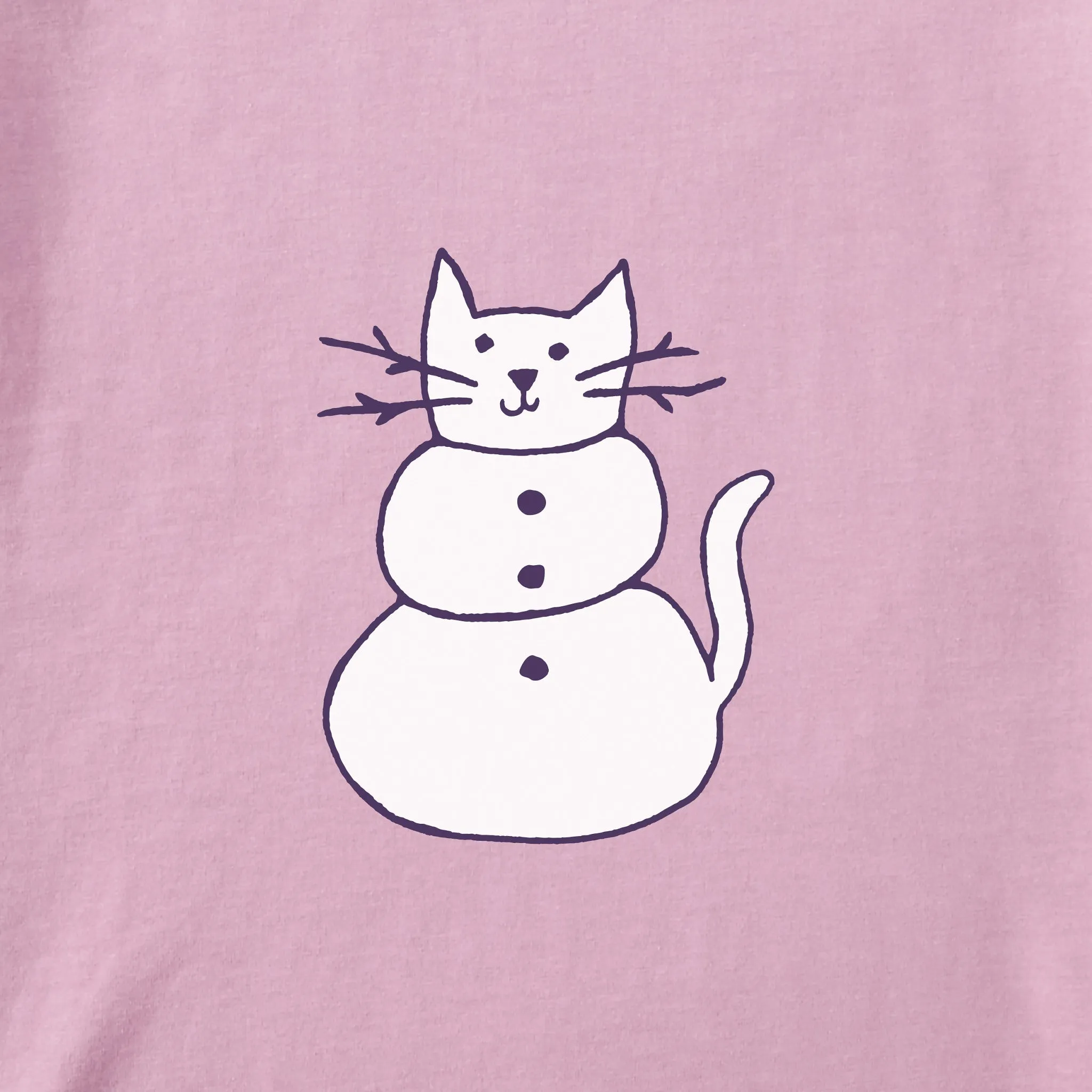 Women's Cat Snowman Long Sleeve Crusher Tee Life is Good