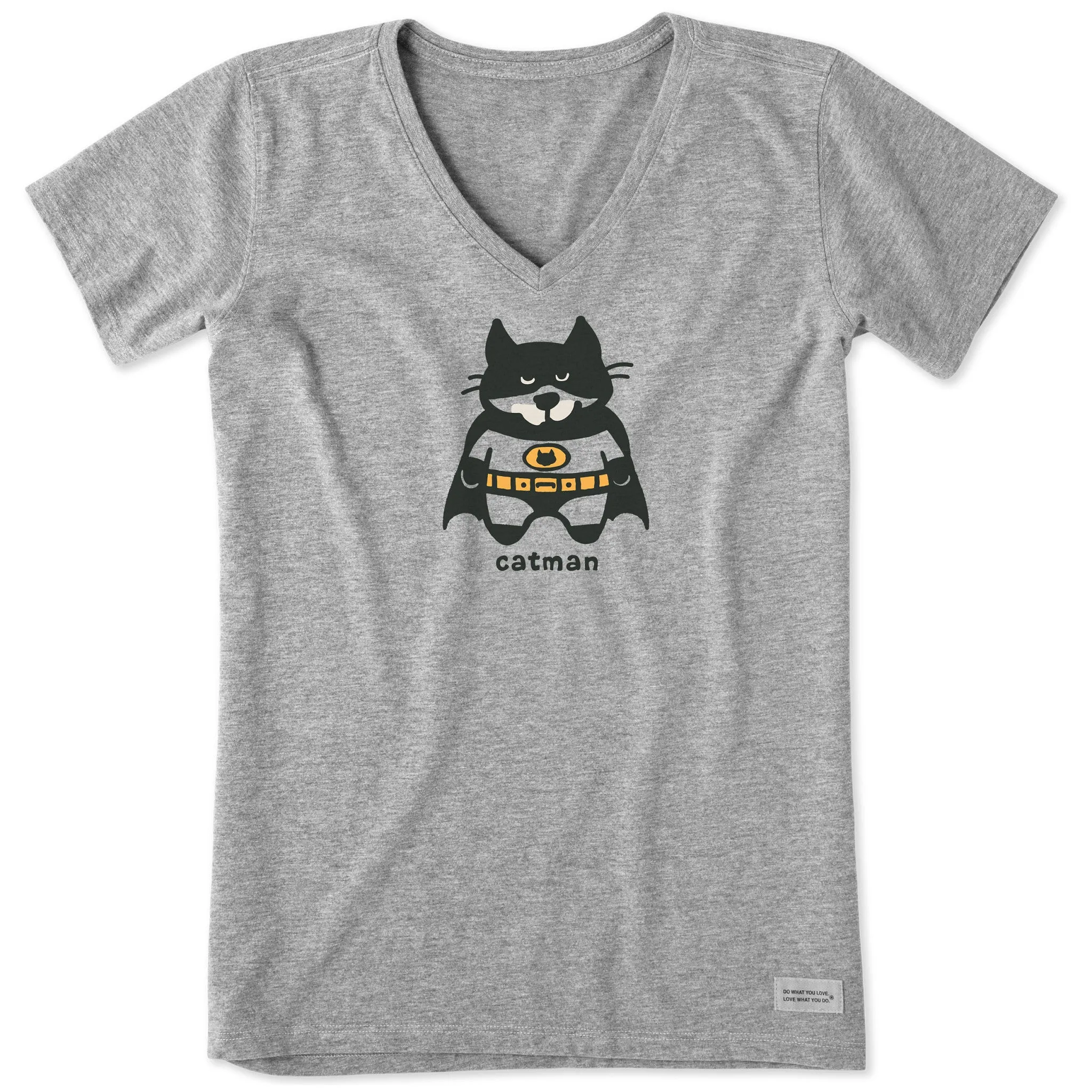 Women's Catman Al Short Sleeve Crusher Vee Life is Good