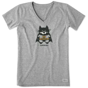 Women's Catman Al Short Sleeve Crusher Vee Life is Good