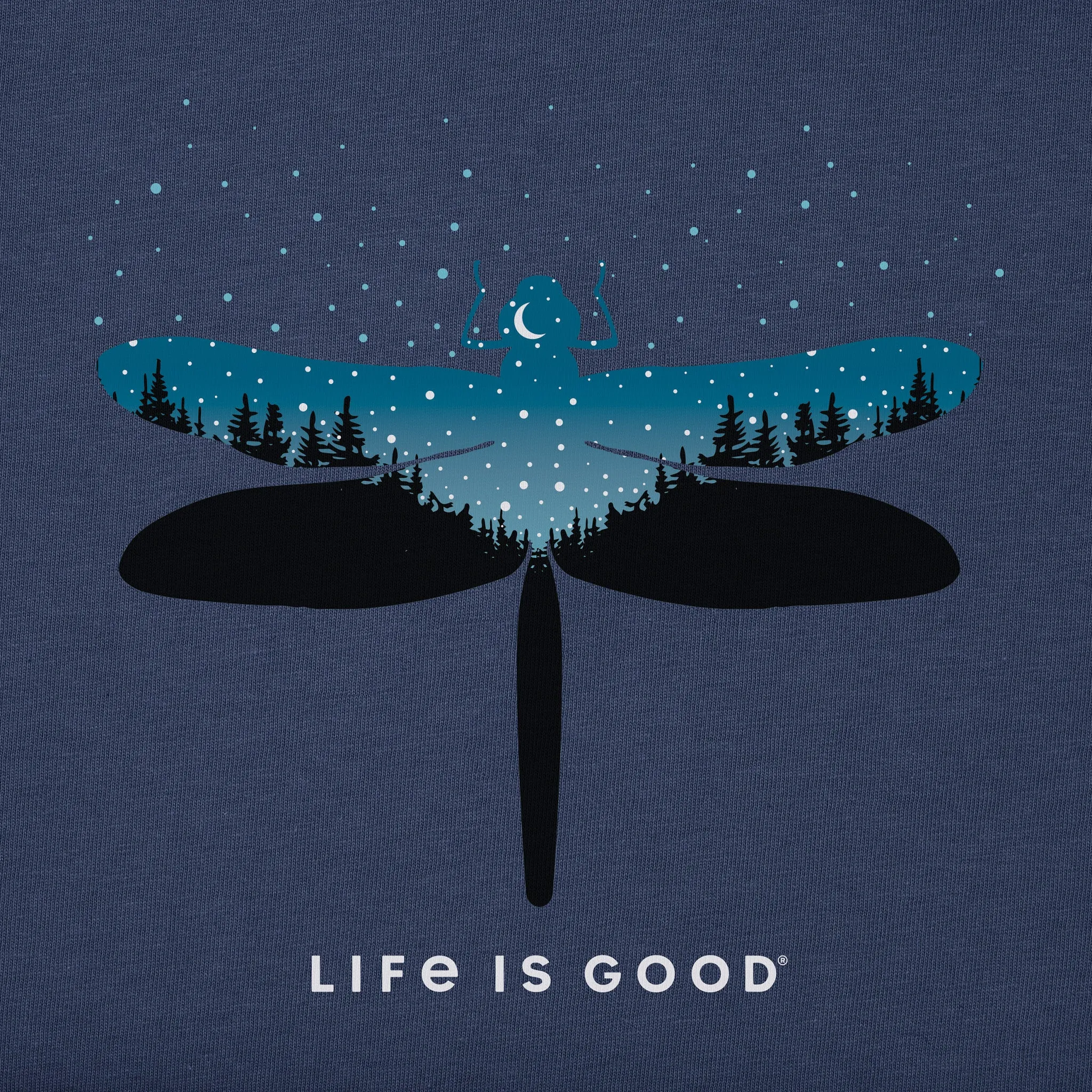 Women's Celestial Dragonfly Landscape Long Sleeve Crusher Tee Life is Good
