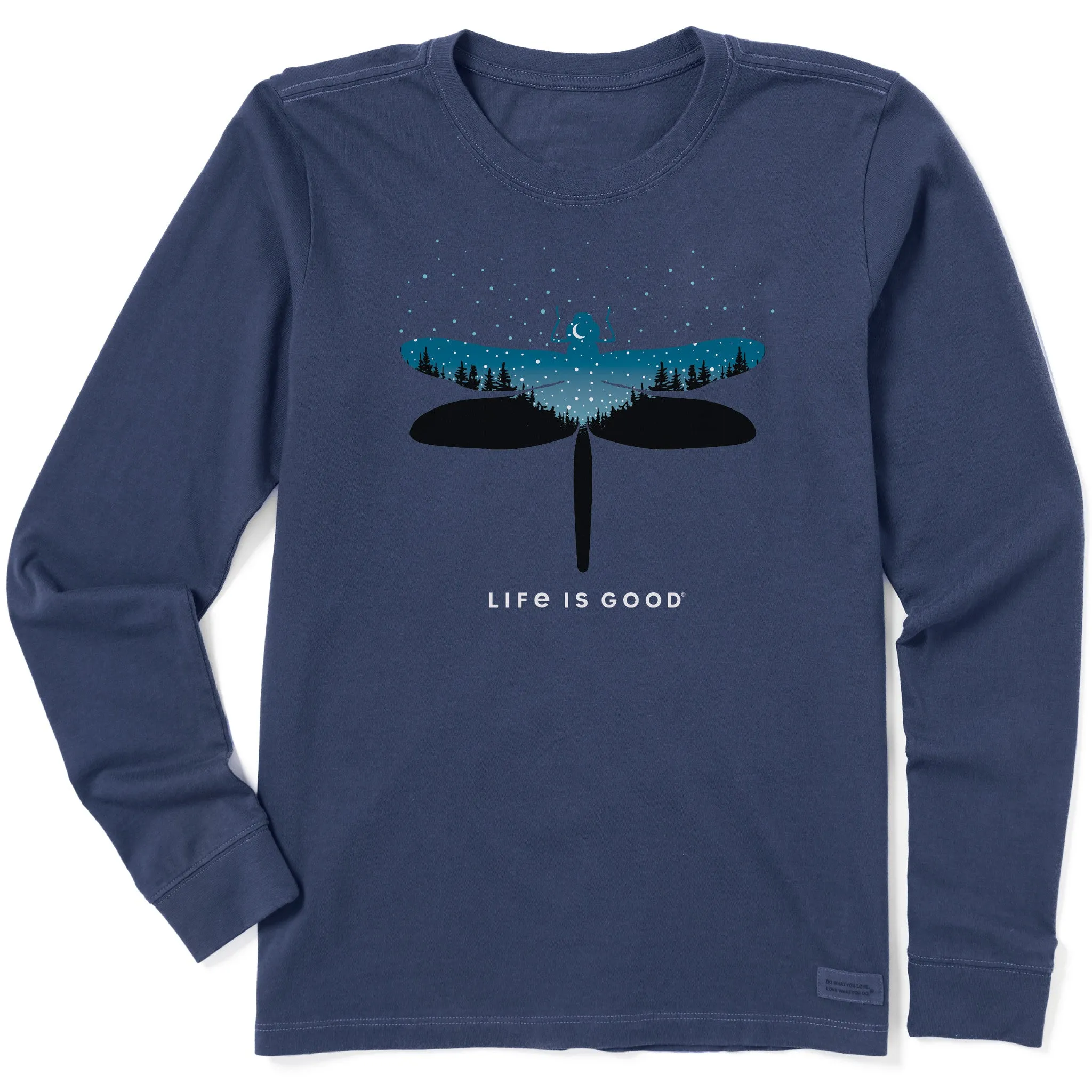 Women's Celestial Dragonfly Landscape Long Sleeve Crusher Tee Life is Good