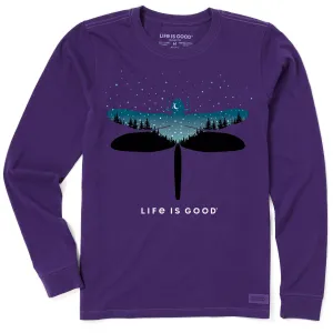 Women's Celestial Dragonfly Landscape Long Sleeve Crusher Tee Life is Good