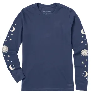Women's Celestial Sun & Moons Long Sleeve Crusher Tee Life is Good