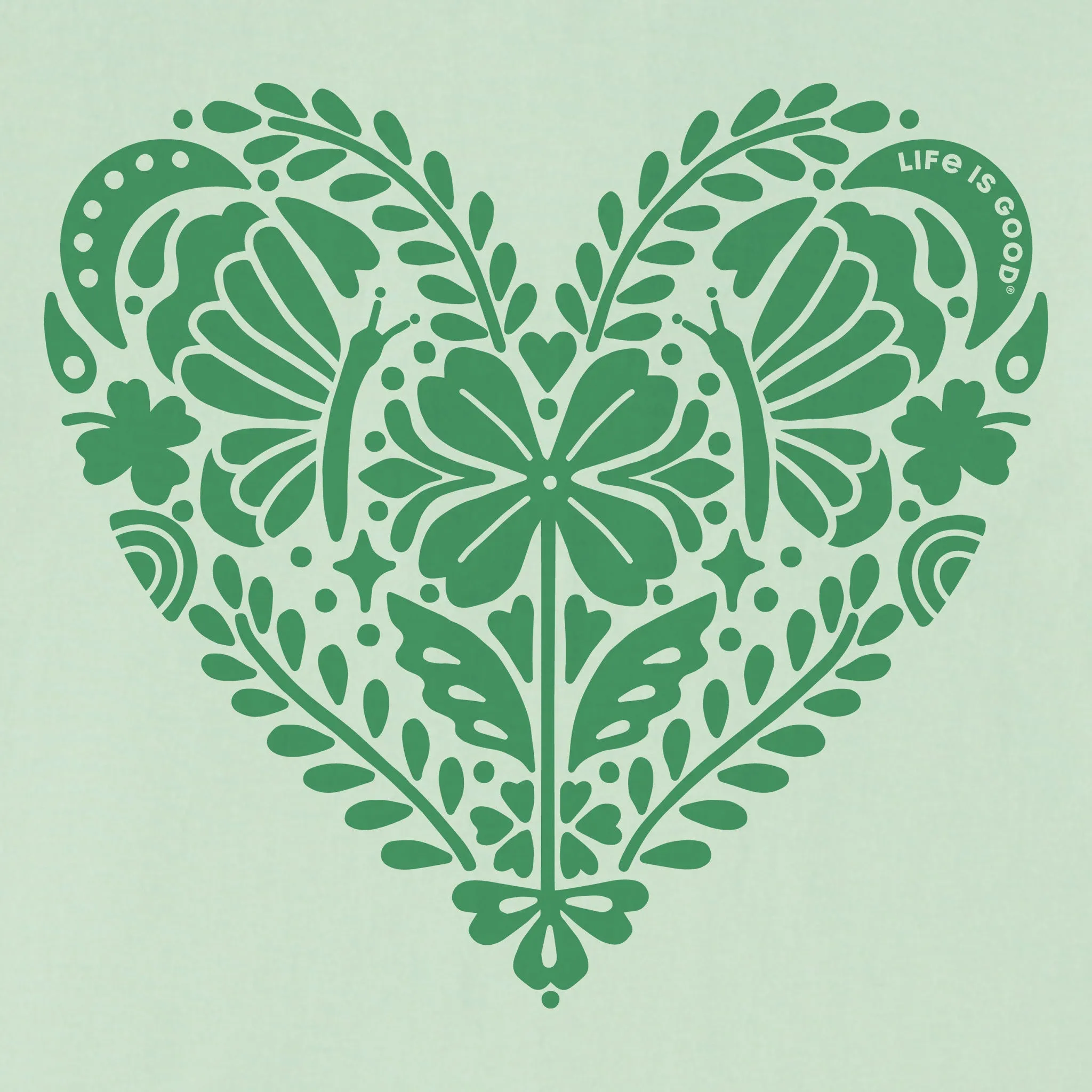 Women's Celtic Clover Heart Short Sleeve Crusher Vee Life is Good