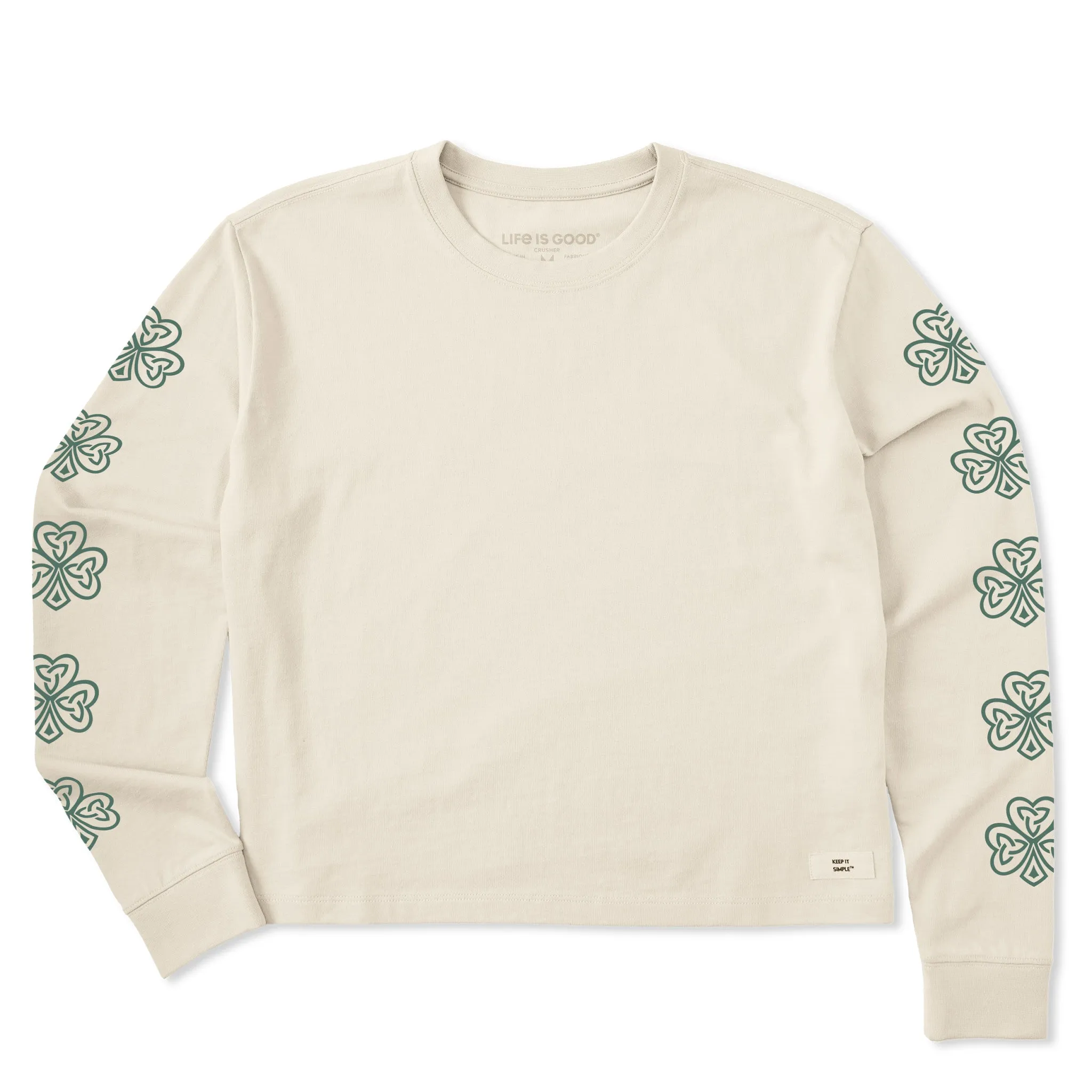 Women's Celtic Clovers Long Sleeve Crusher Boxy Tee Life is Good