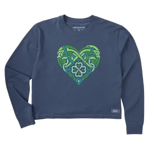 Women's Celtic Heart Long Sleeve Crusher Boxy Tee Life is Good