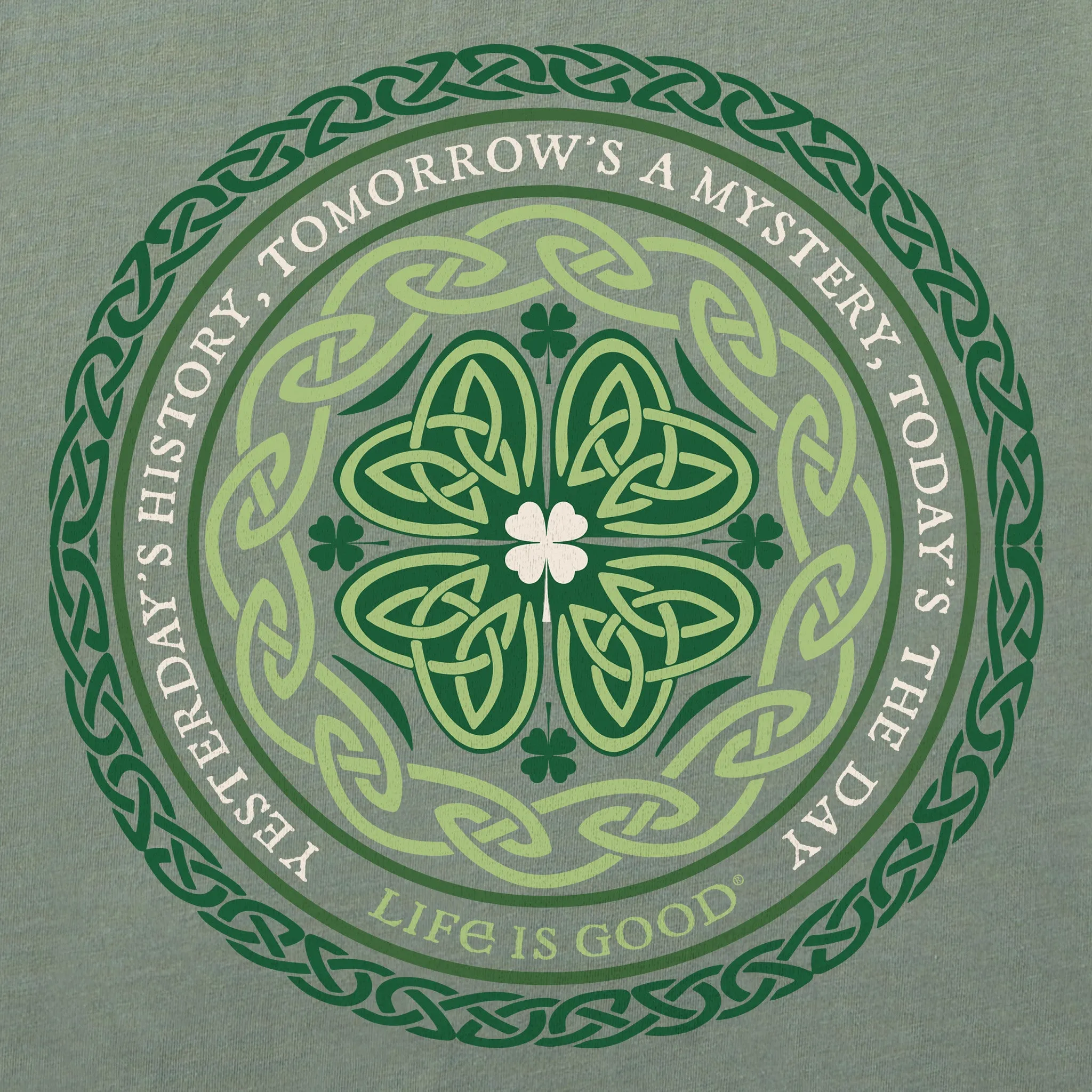 Women's Celtic Mandala Long Sleeve Crusher Vee Life is Good