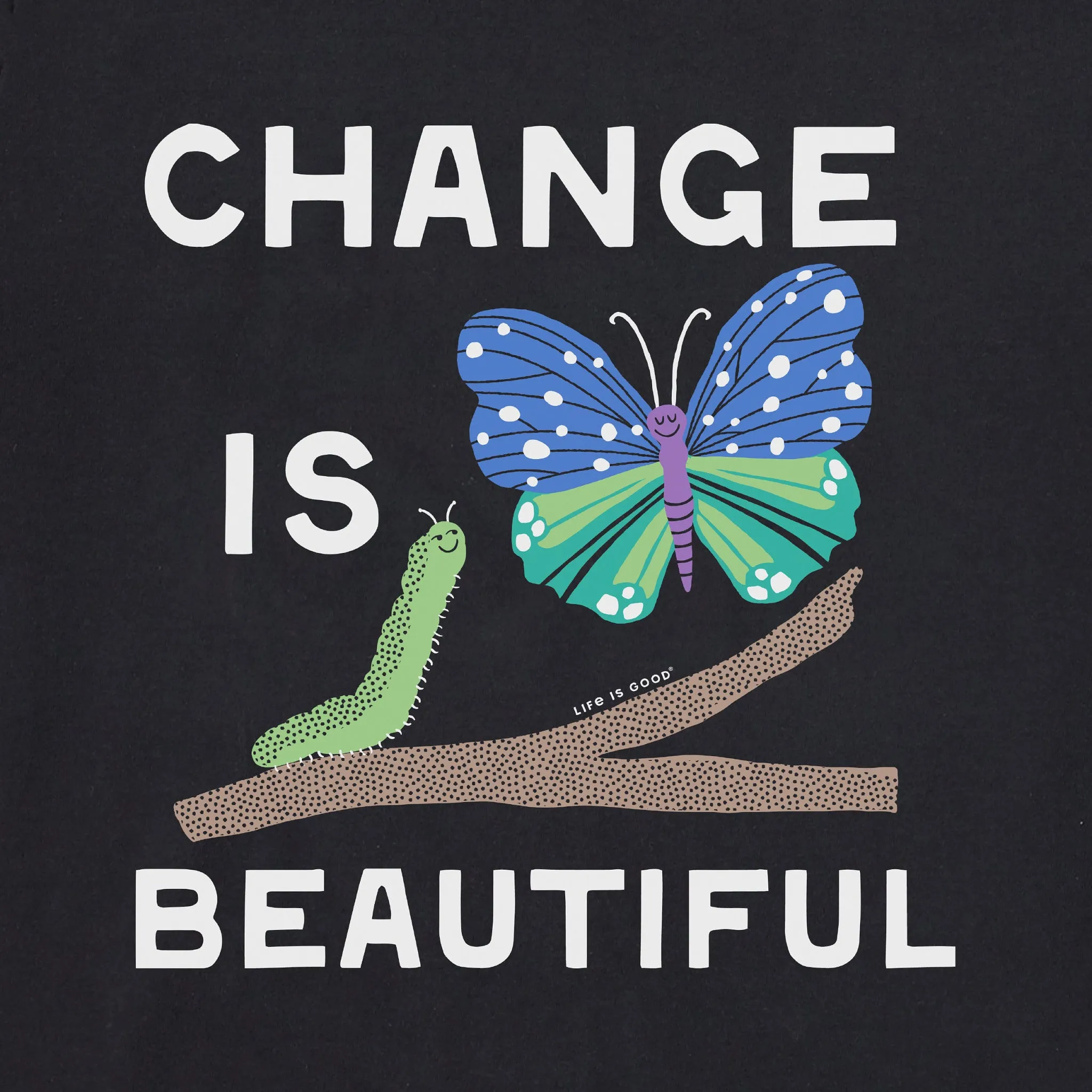 Women's Change is Beautiful Butterfly Long Sleeve Crusher Boxy Tee Life is Good