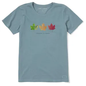 Women's Change is Good 3 Leaves Short Sleeve Crusher Tee Life is Good