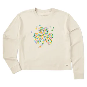 Women's Charmed Clover Long Sleeve Crusher Boxy Tee Life is Good