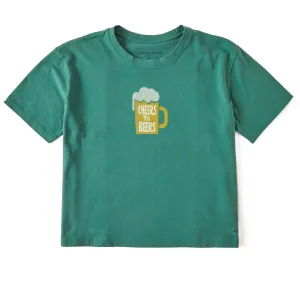 Women's Cheers to Beers Short Sleeve Crusher Boxy Tee Life is Good