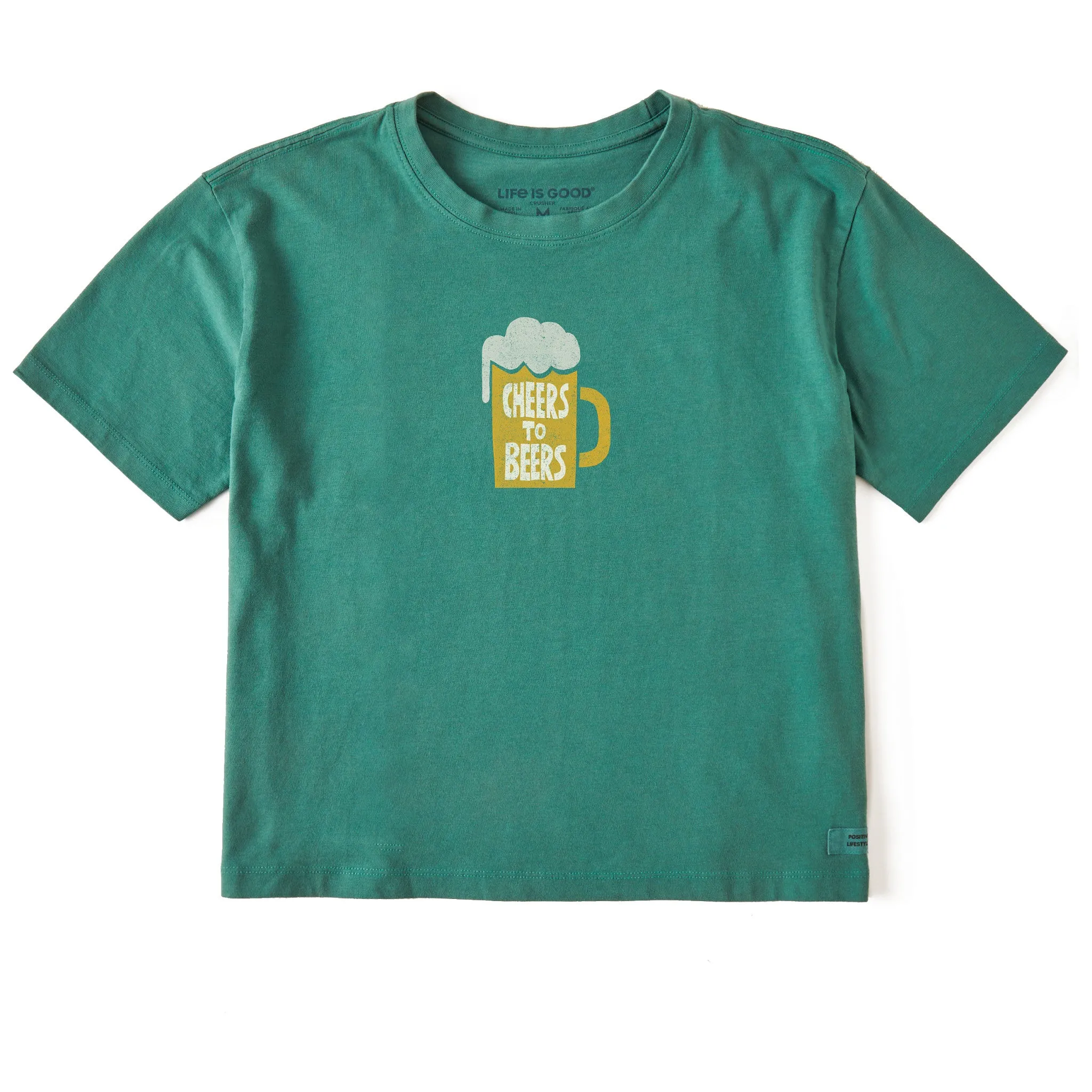 Women's Cheers to Beers Short Sleeve Crusher Boxy Tee Life is Good