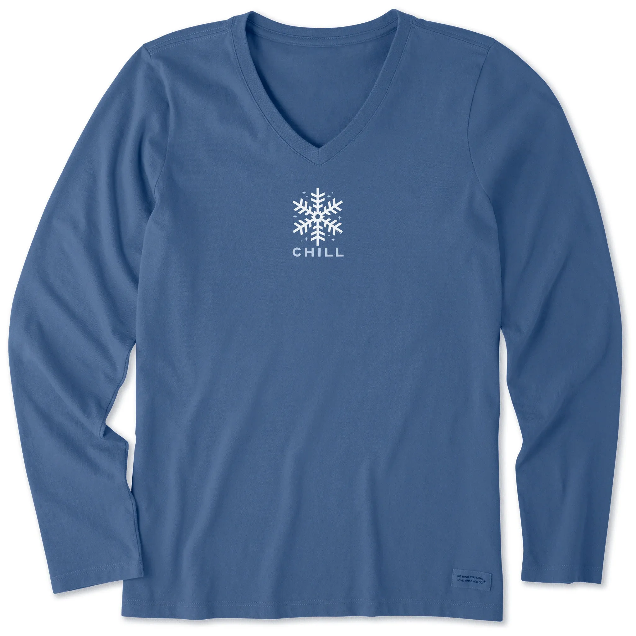Women's Chill Snowflake Long Sleeve Crusher Vee Life is Good