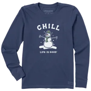 Women's Chill Snowman Long Sleeve Crusher Tee Life is Good