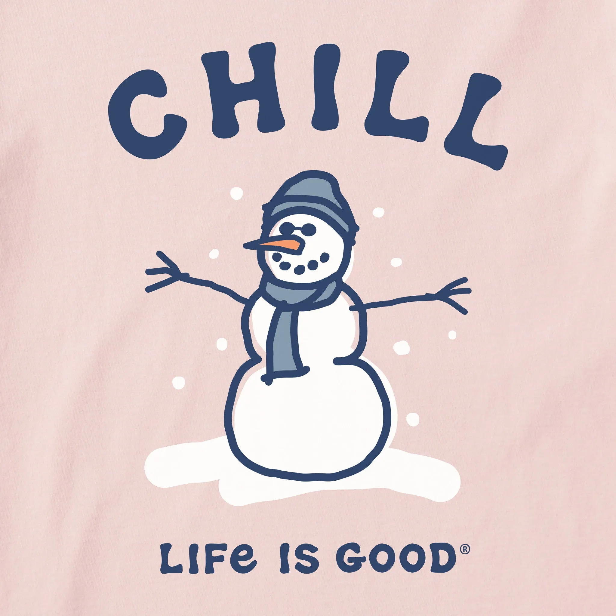 Women's Chill Snowman Long Sleeve Crusher Tee Life is Good