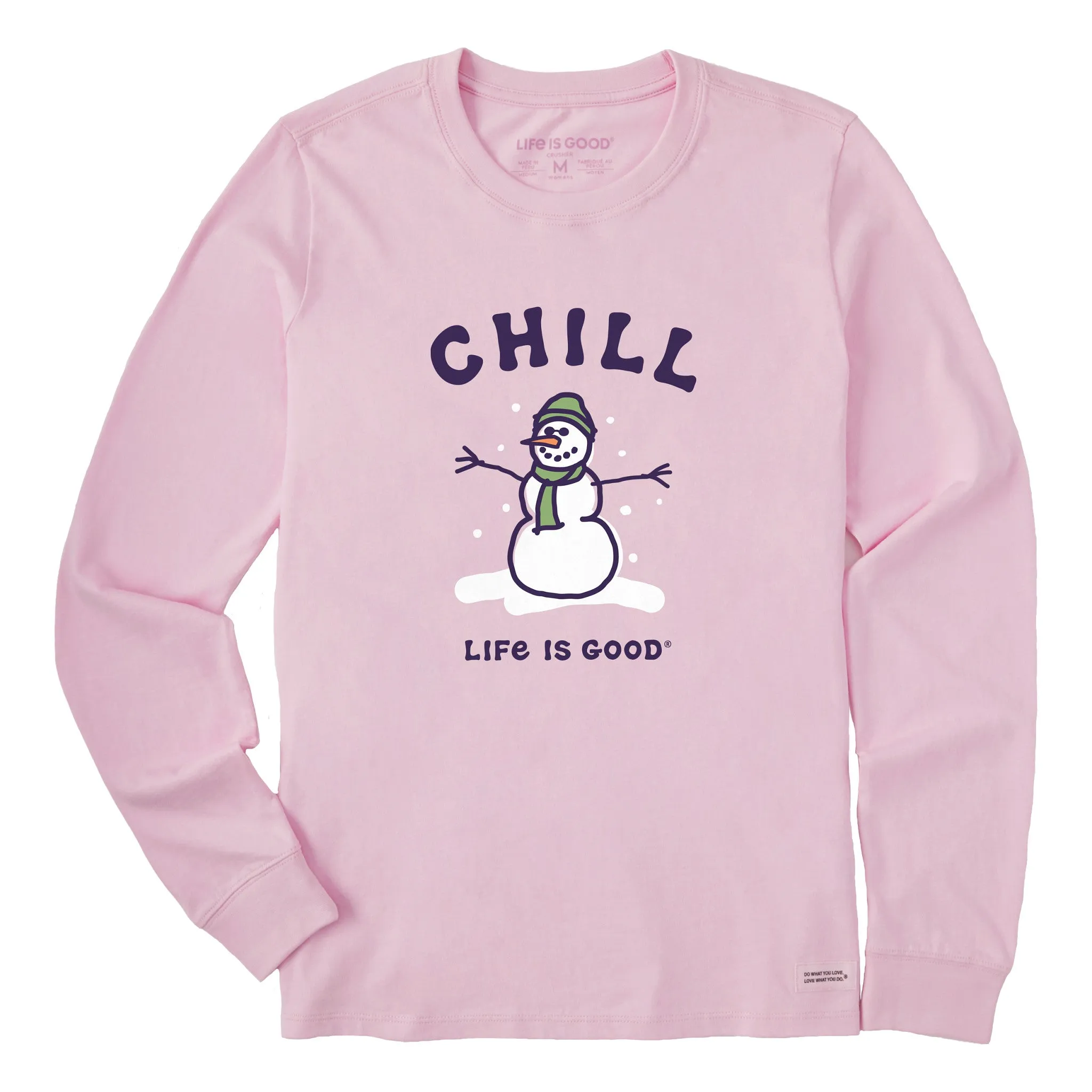 Women's Chill Snowman Long Sleeve Crusher Tee Life is Good