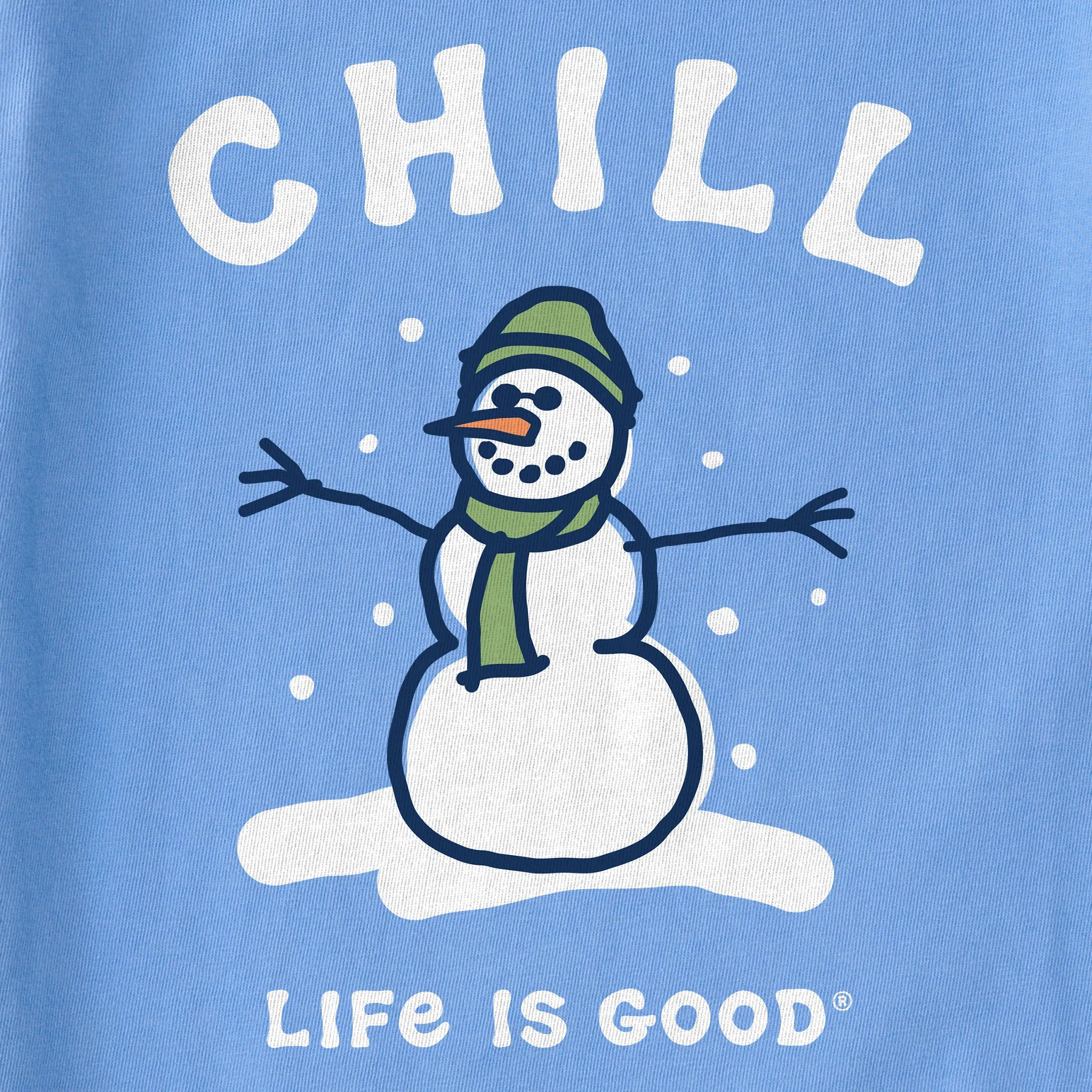 Women's Chill Snowman Long Sleeve Crusher Tee Life is Good