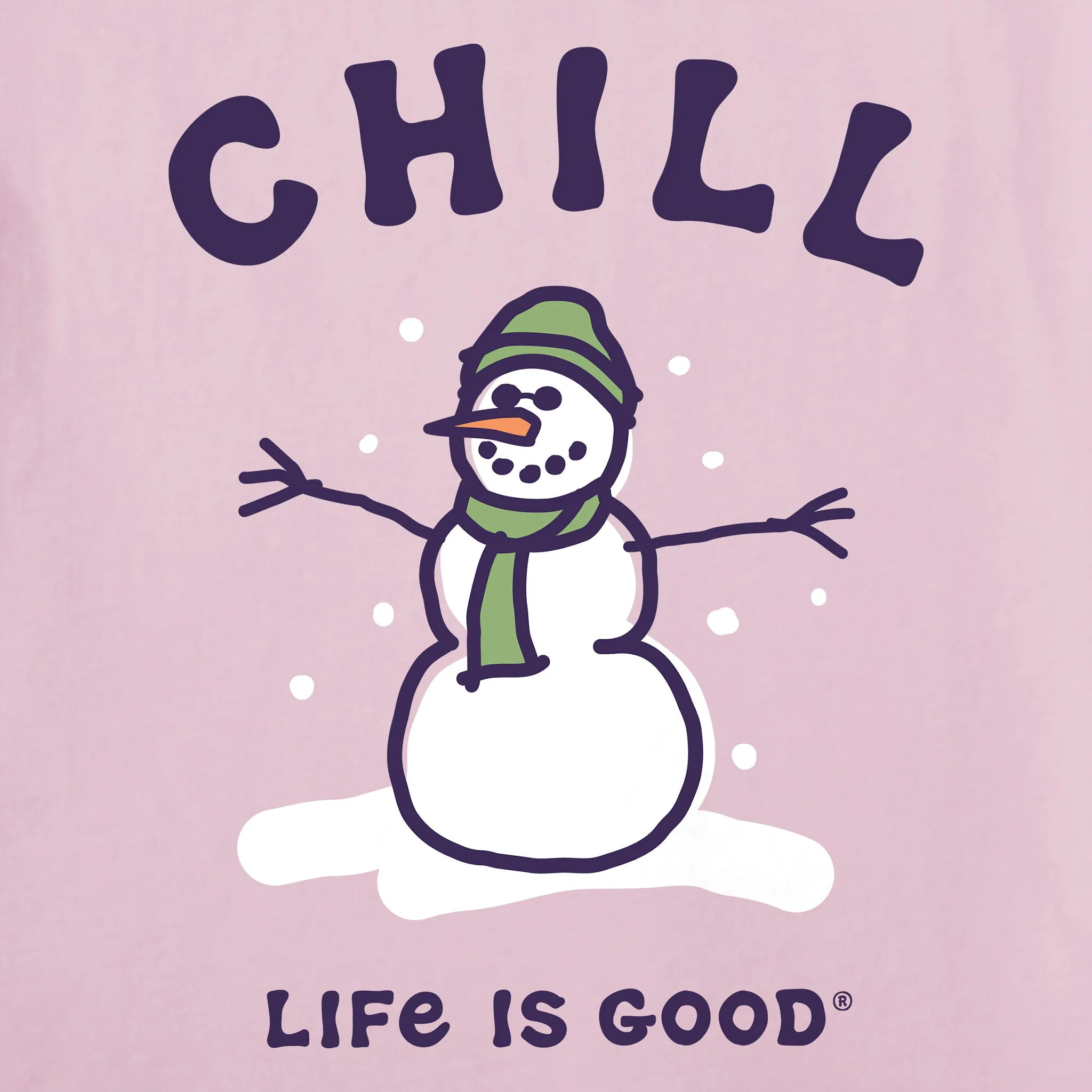 Women's Chill Snowman Long Sleeve Crusher Tee Life is Good