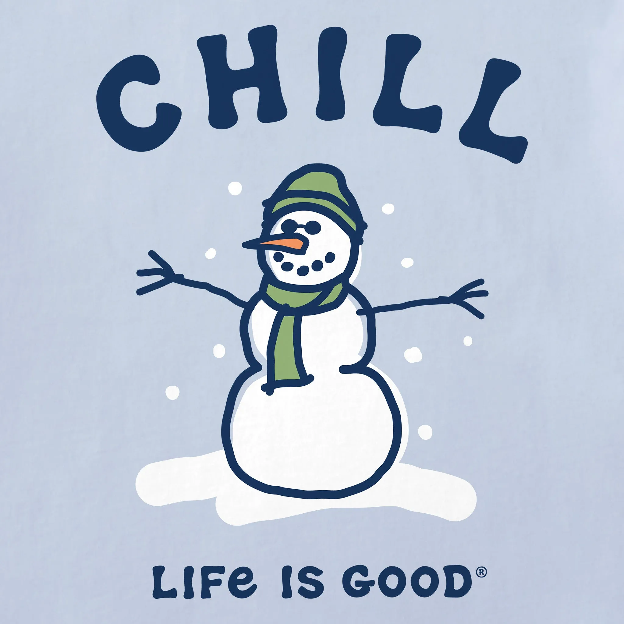 Women's Chill Snowman Long Sleeve Crusher Tee Life is Good