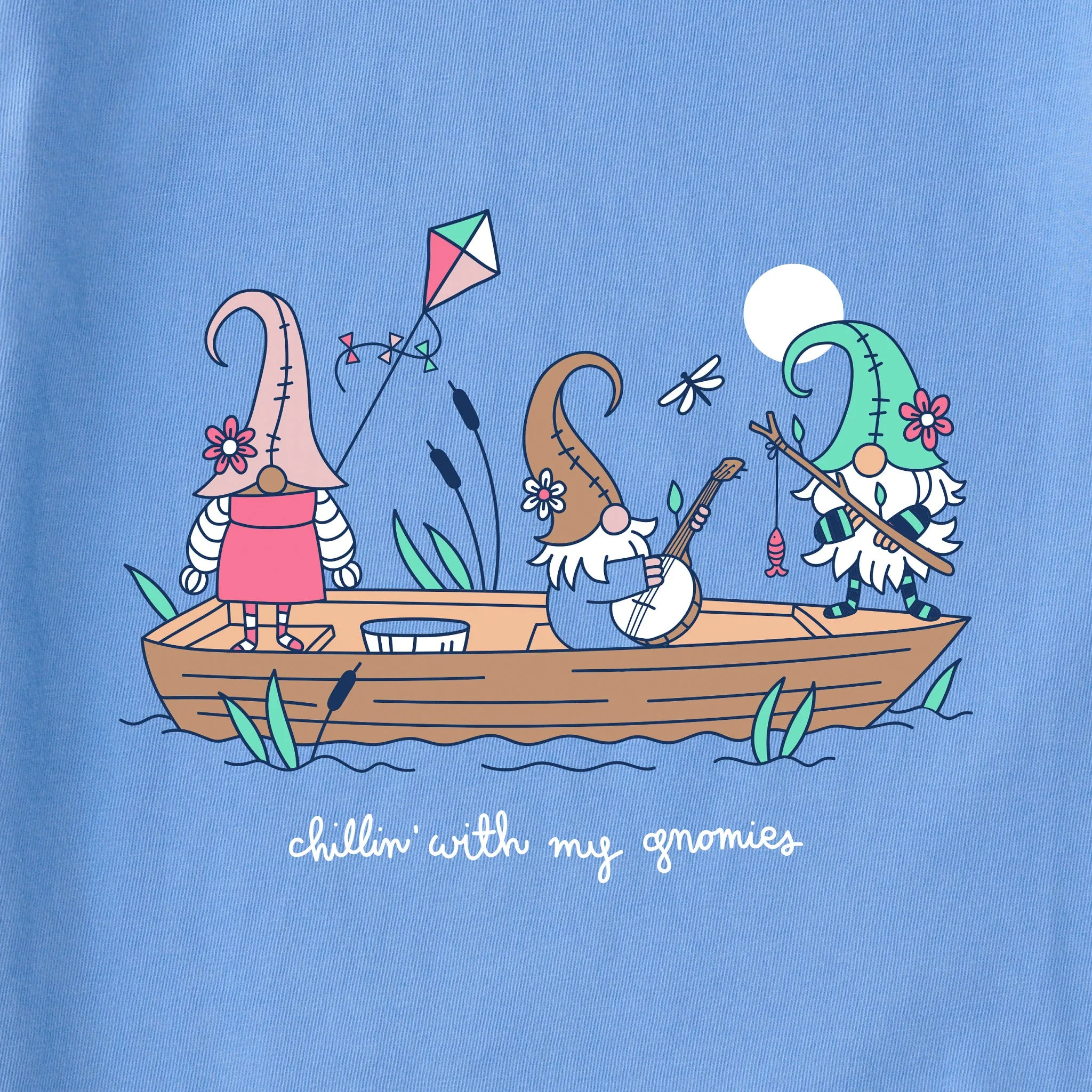 Women's Chillin' With My Gnomies Boat Short Sleeve Tee Life is Good