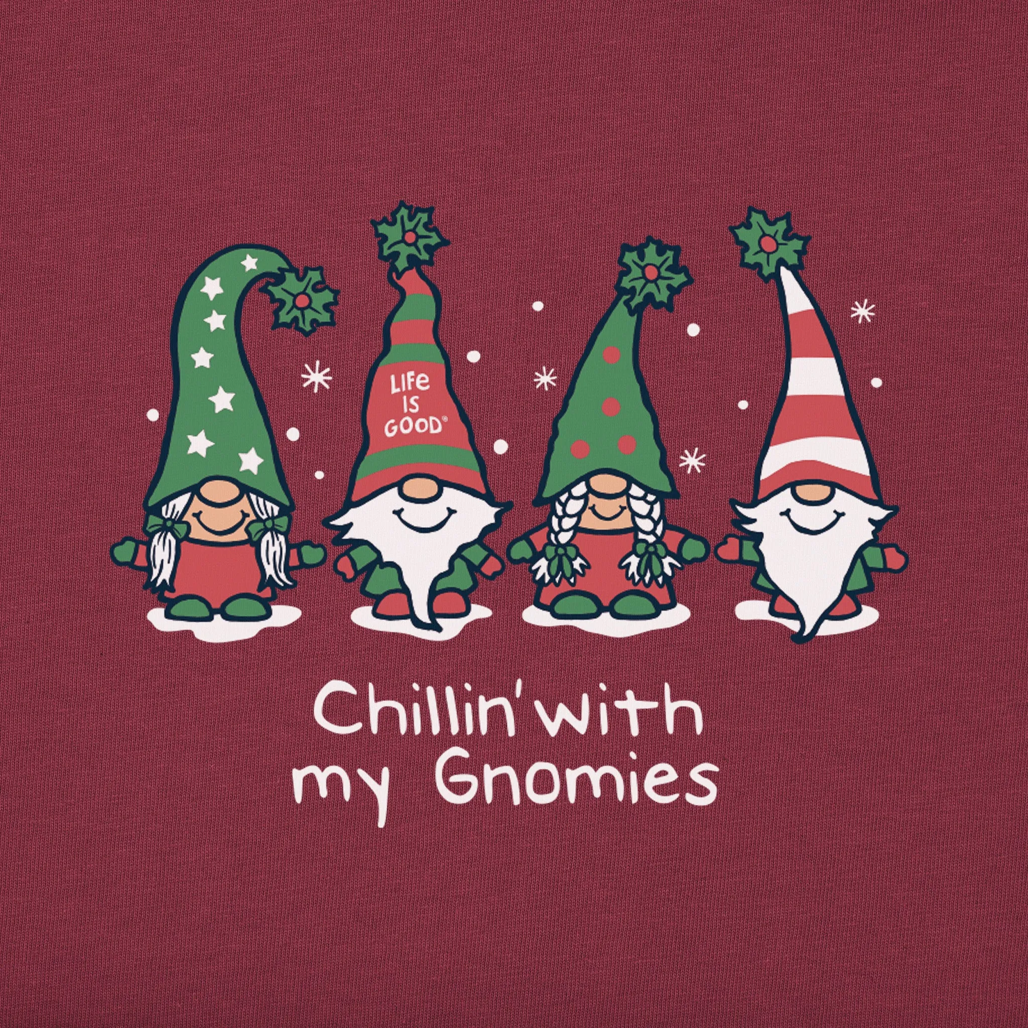 Women's Chillin' with my Gnomies Fam Long Sleeve Crusher Tee Life is Good