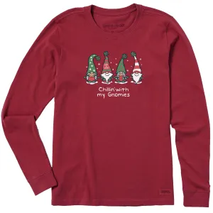 Women's Chillin' with my Gnomies Fam Long Sleeve Crusher Tee Life is Good
