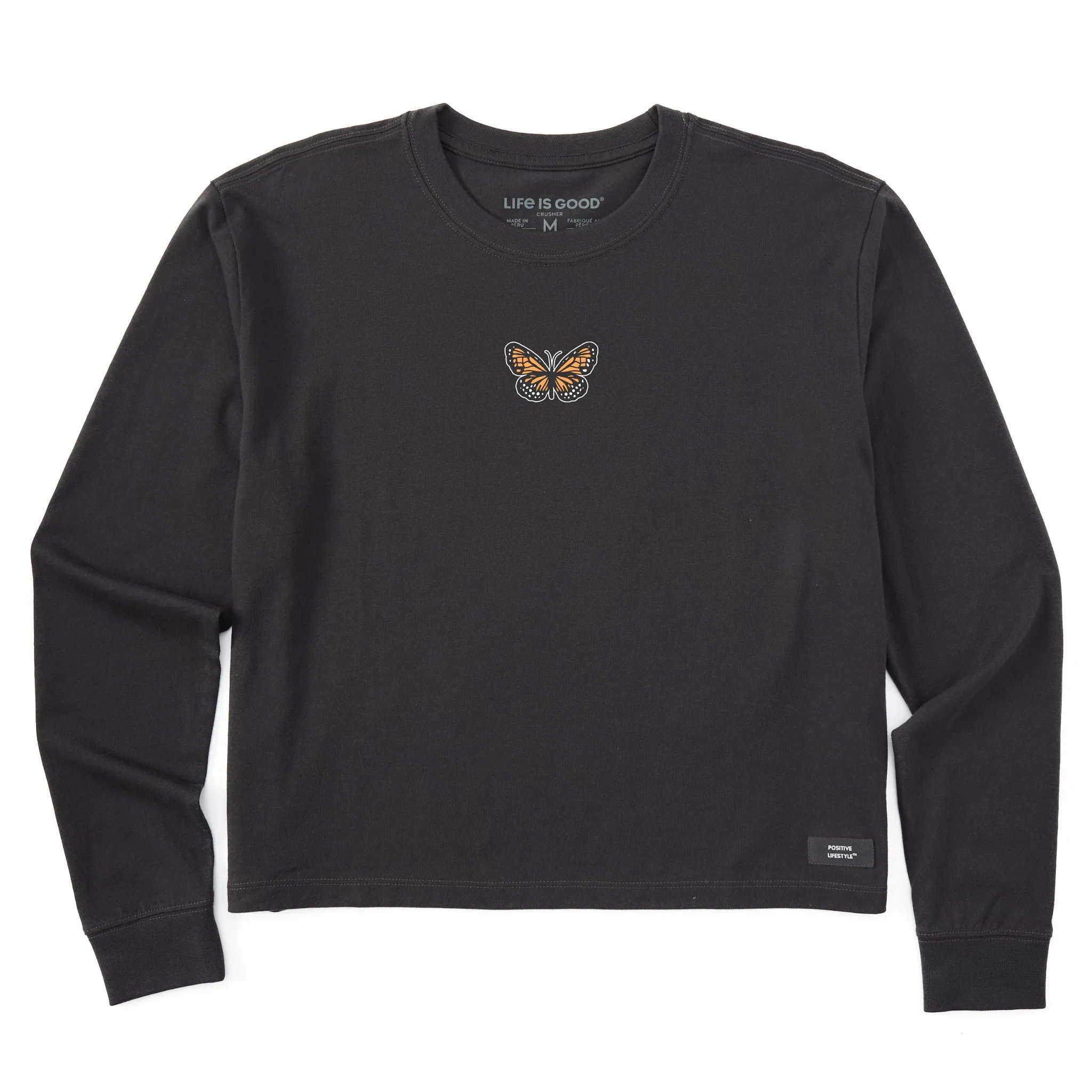 Women's Clean Butterfly Long Sleeve Crusher Boxy Tee Life is Good