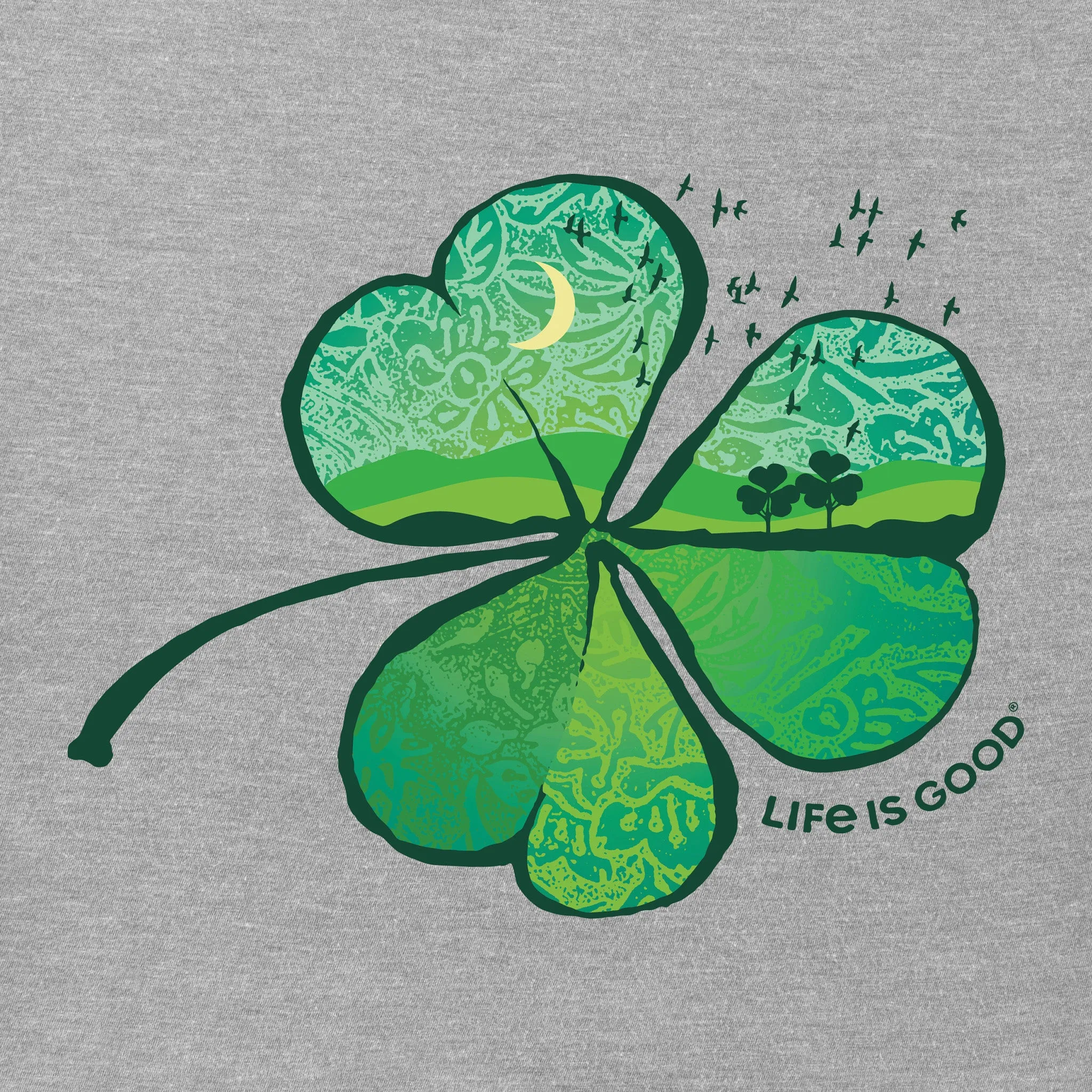 Women's Cloverfield Long Sleeve Crusher Tee Life is Good