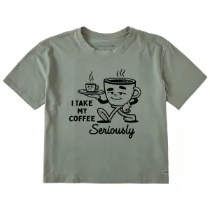 Women's Coffee Seriously Short Sleeve Crusher Boxy Tee Life is Good