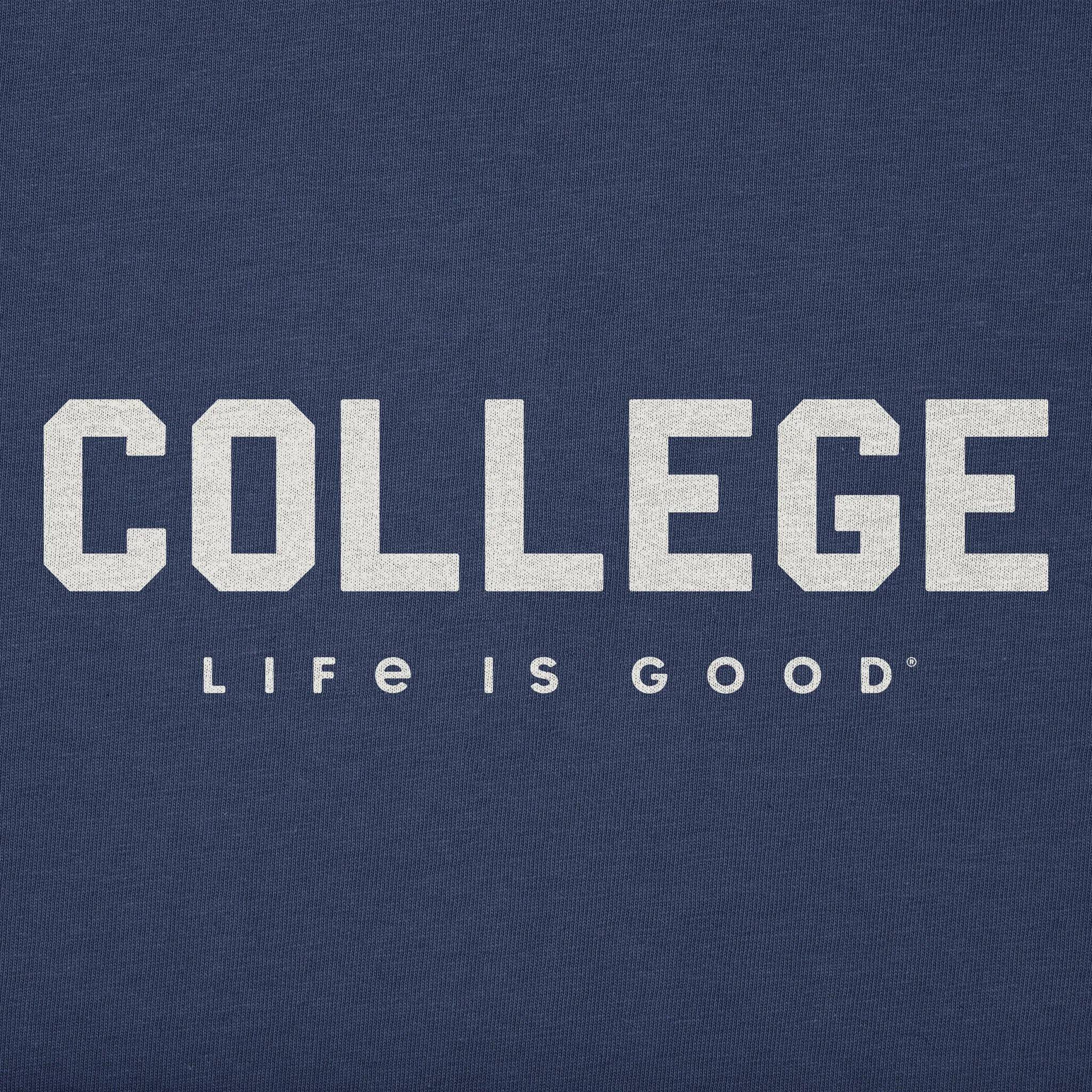Women's College Short Sleeve Crusher Boxy Tee Life is Good