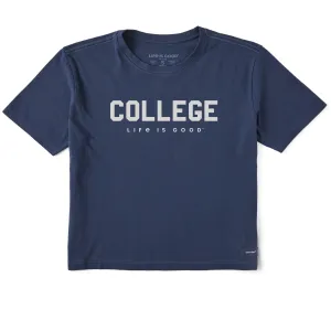 Women's College Short Sleeve Crusher Boxy Tee Life is Good